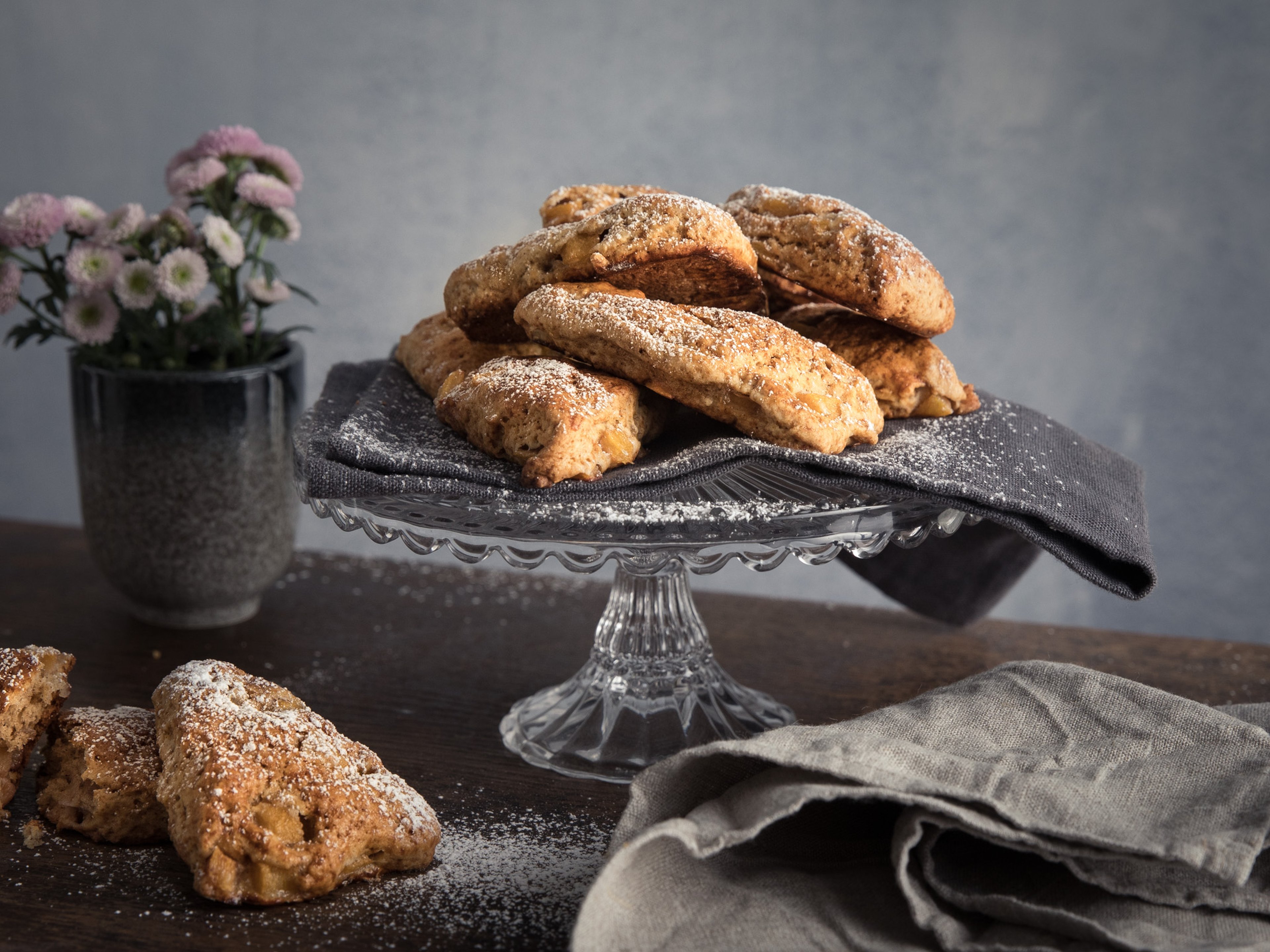 Persimmon and walnut scones