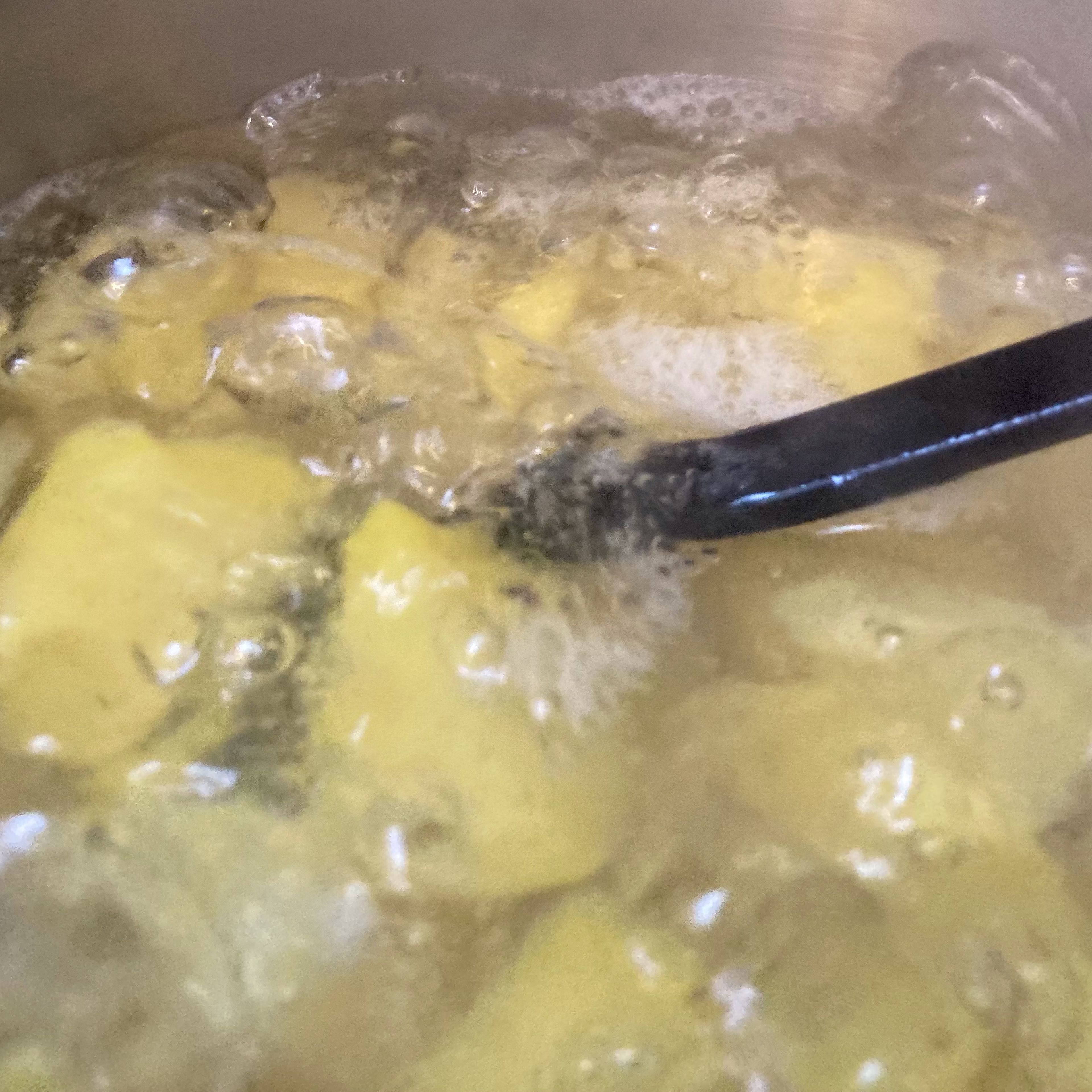 Die Kartoffeln schählen und in gesalzenem Wasser weich kochen. Wenn es schnell gehen soll, einfach die Kartoffeln in kleine, gleich dicke Stücke schneiden.