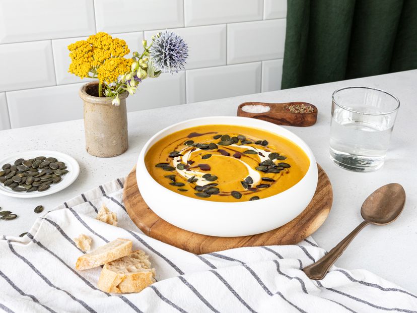 Herbstsuppe mit gebackenem Butternusskürbis