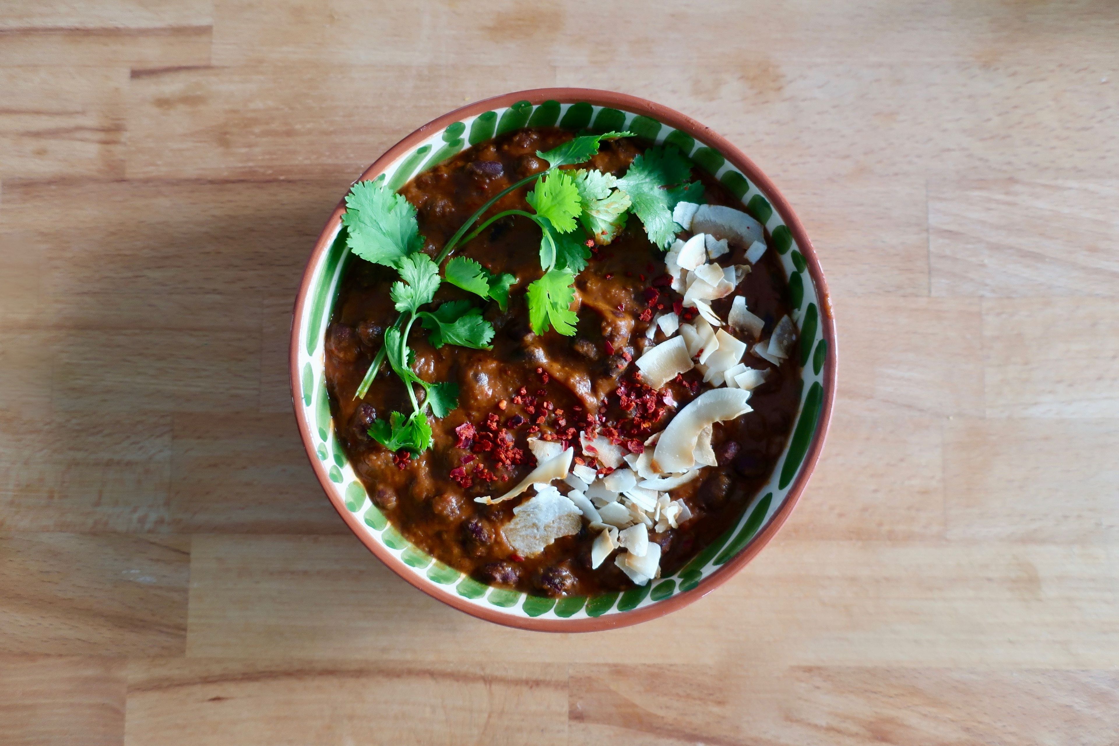 Smoky black bean dal