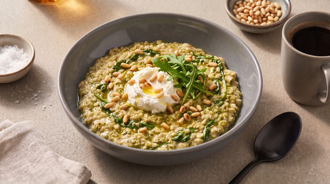 Genieße ein Porridge zur Abwechslung mal würzig statt süß
