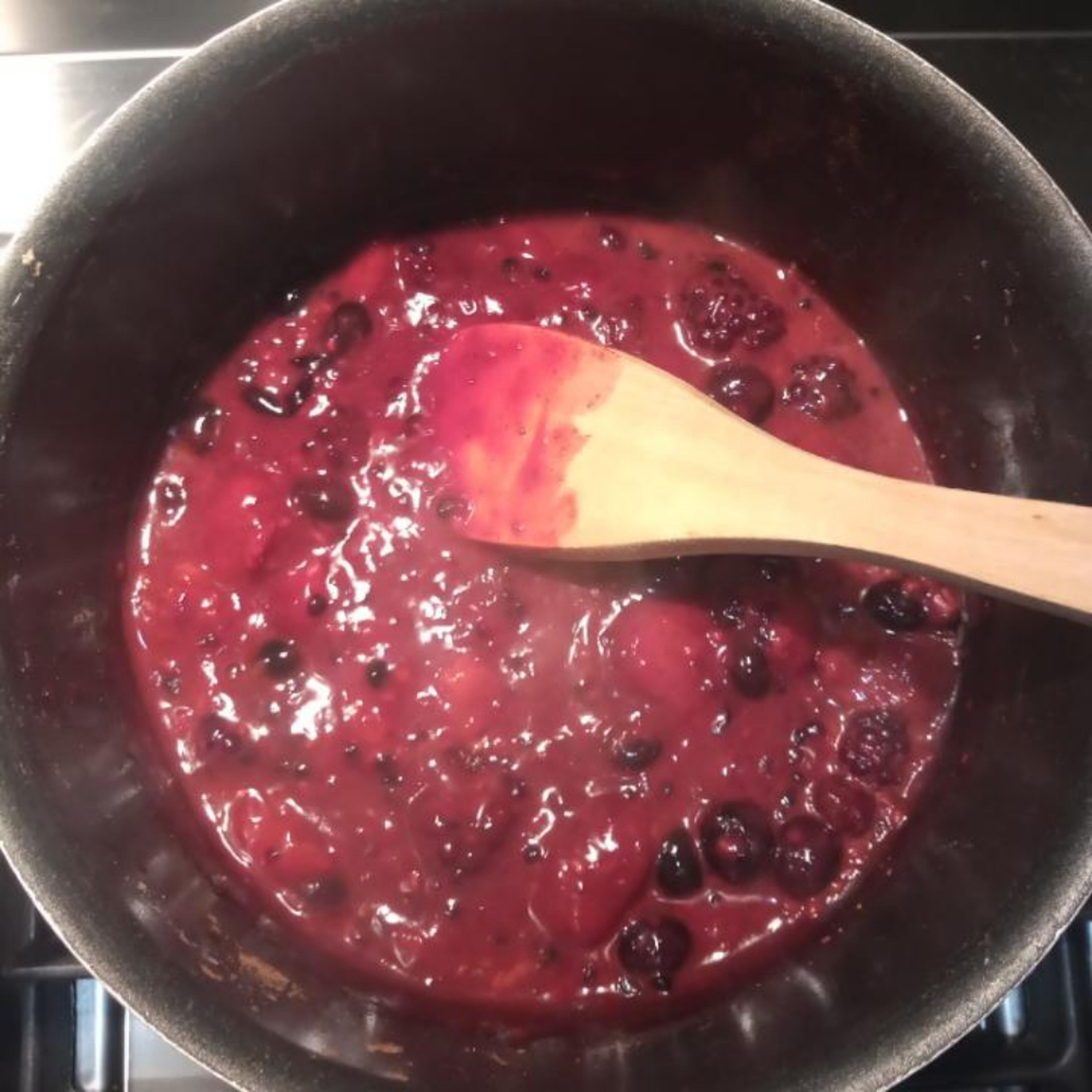 Start to make berry cinnamon puree. Place frozen mixed berries, sugar, cinnamon, vanilla extract and water in a saucepan over medium heat. Cook, stirring, for 3-4 minutes or until sugar has dissolved