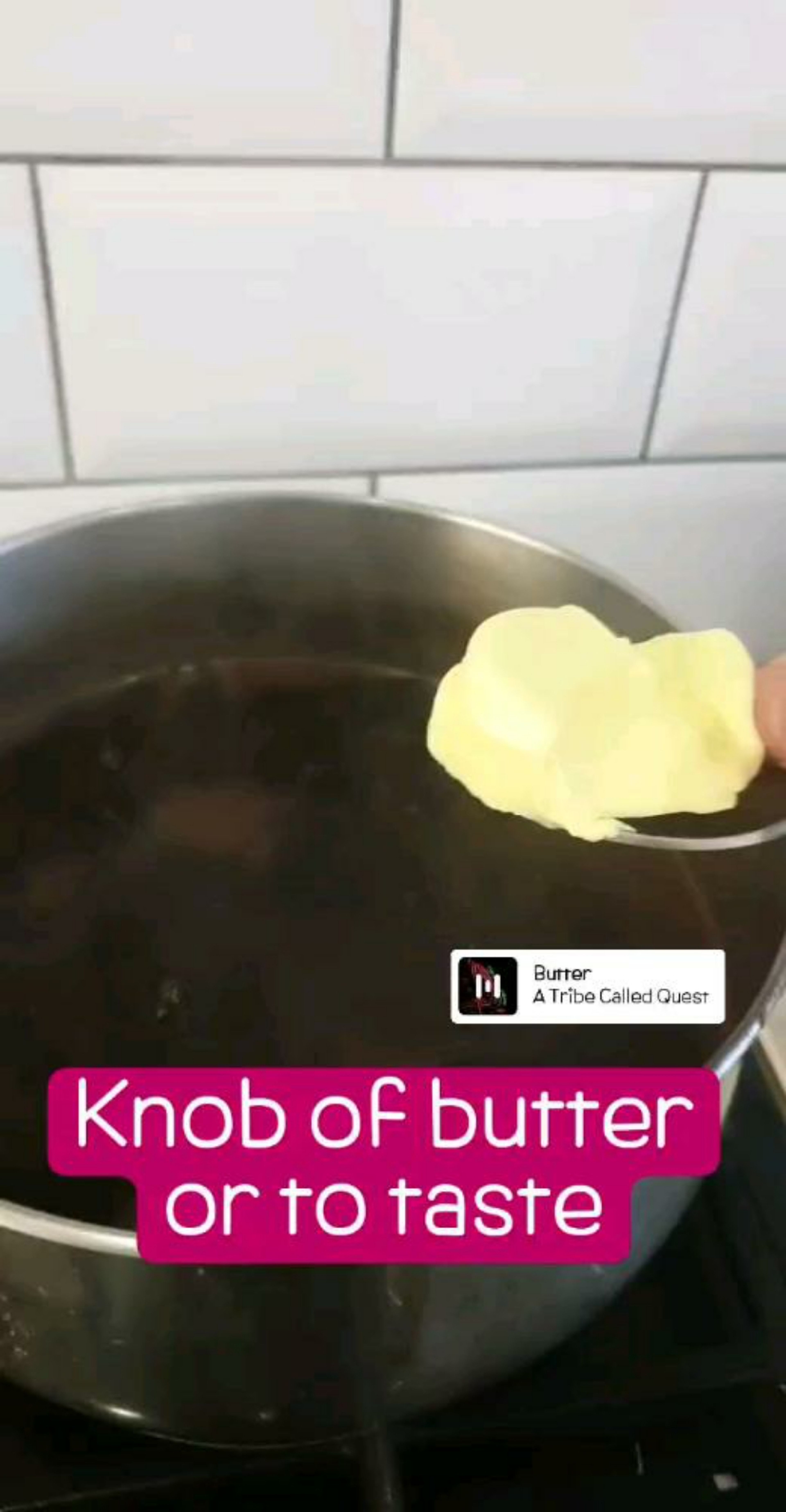 knob of butter to taste, then simmer for a good 20 minutes and rest for 20