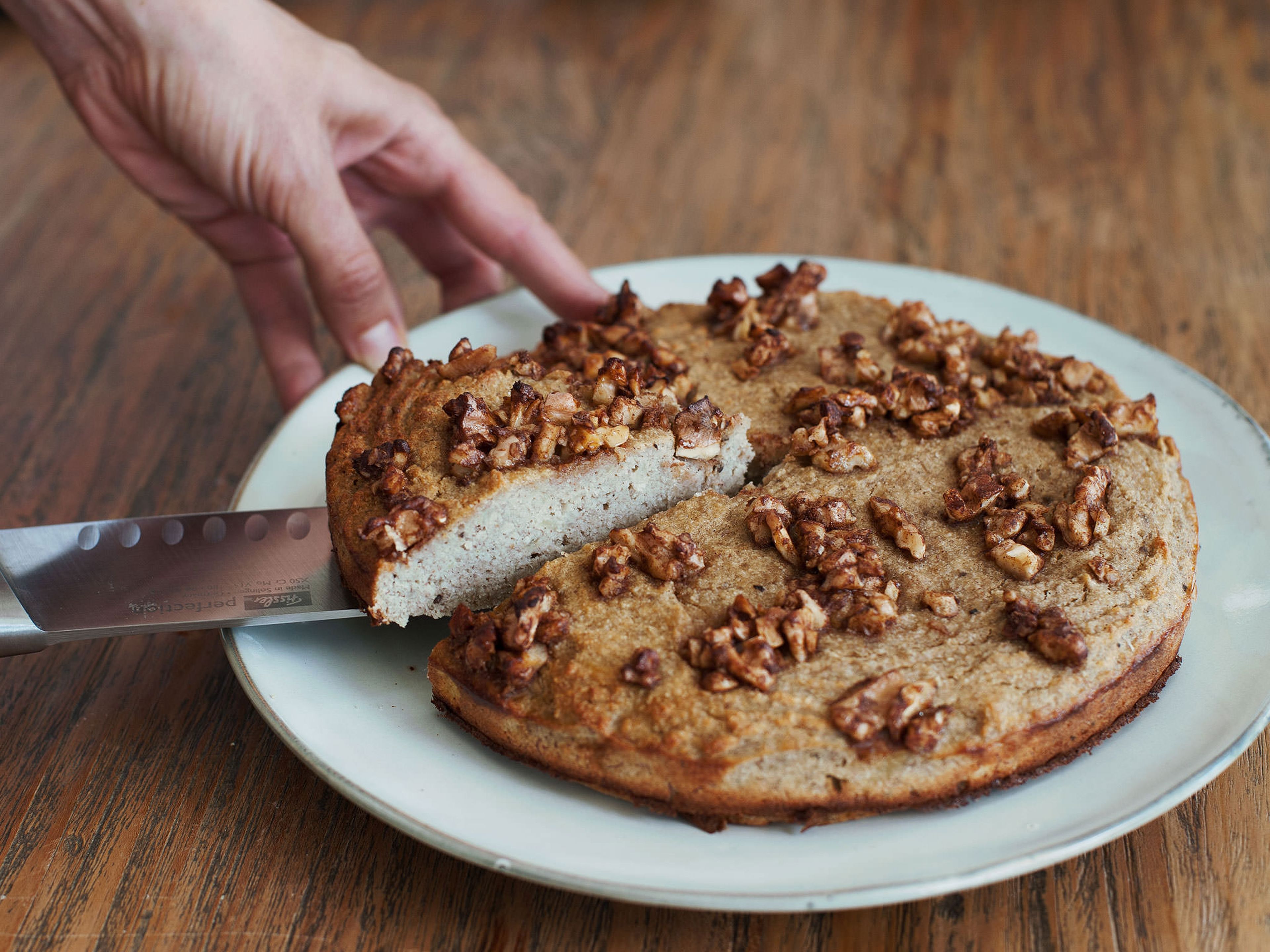 Paleo banana cake with walnuts