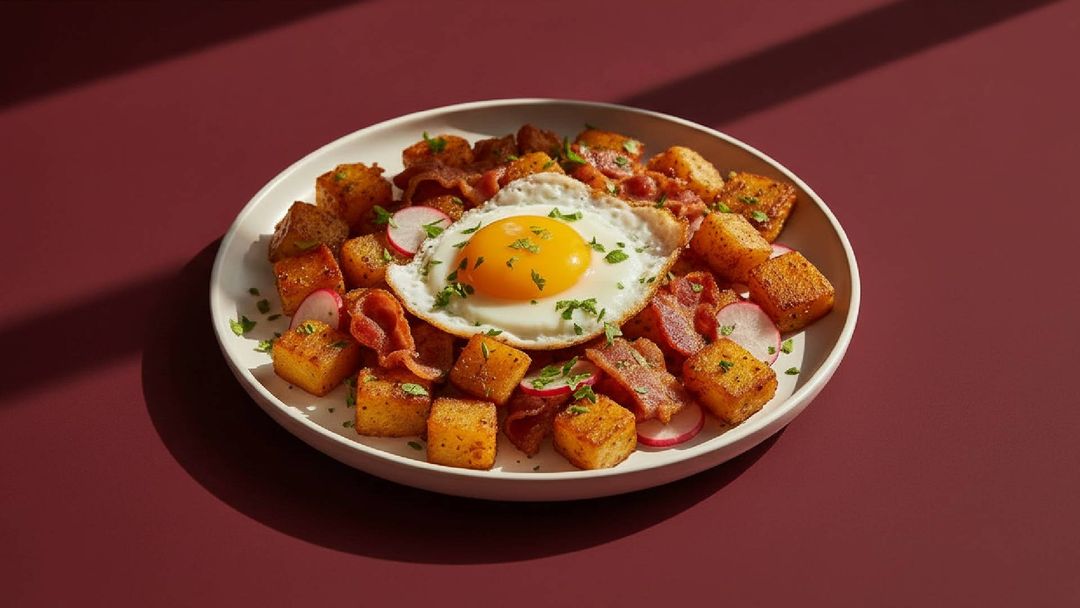 Herzhafte Resteküche: Kartoffelpfanne mit Radieschen und Speck