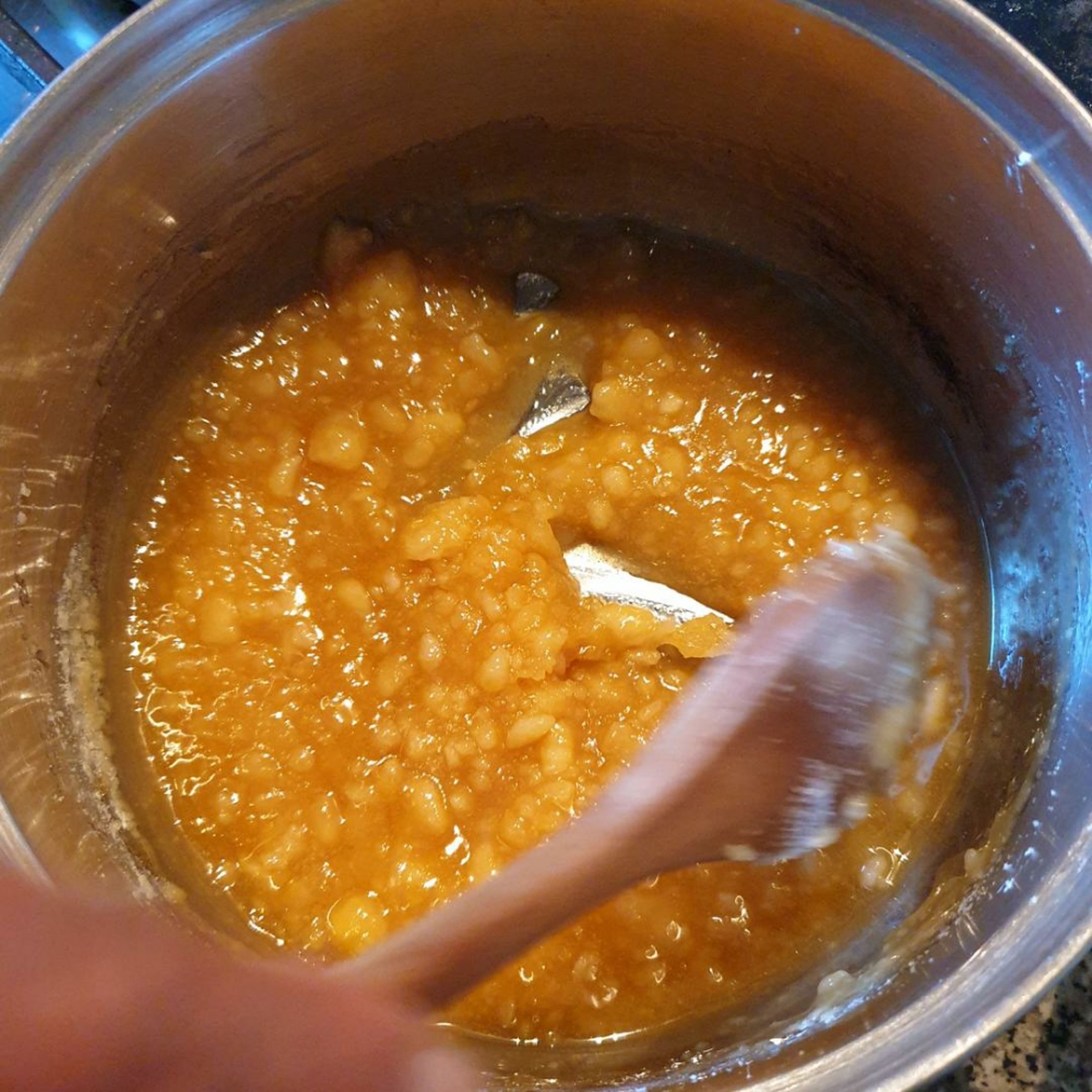Caramelise the sugar: in a pan heat the sugar in medium heat. Continue stirring the sugar till it dissolves and turns to a brown colour ( should take approx. 10-15 minutes).