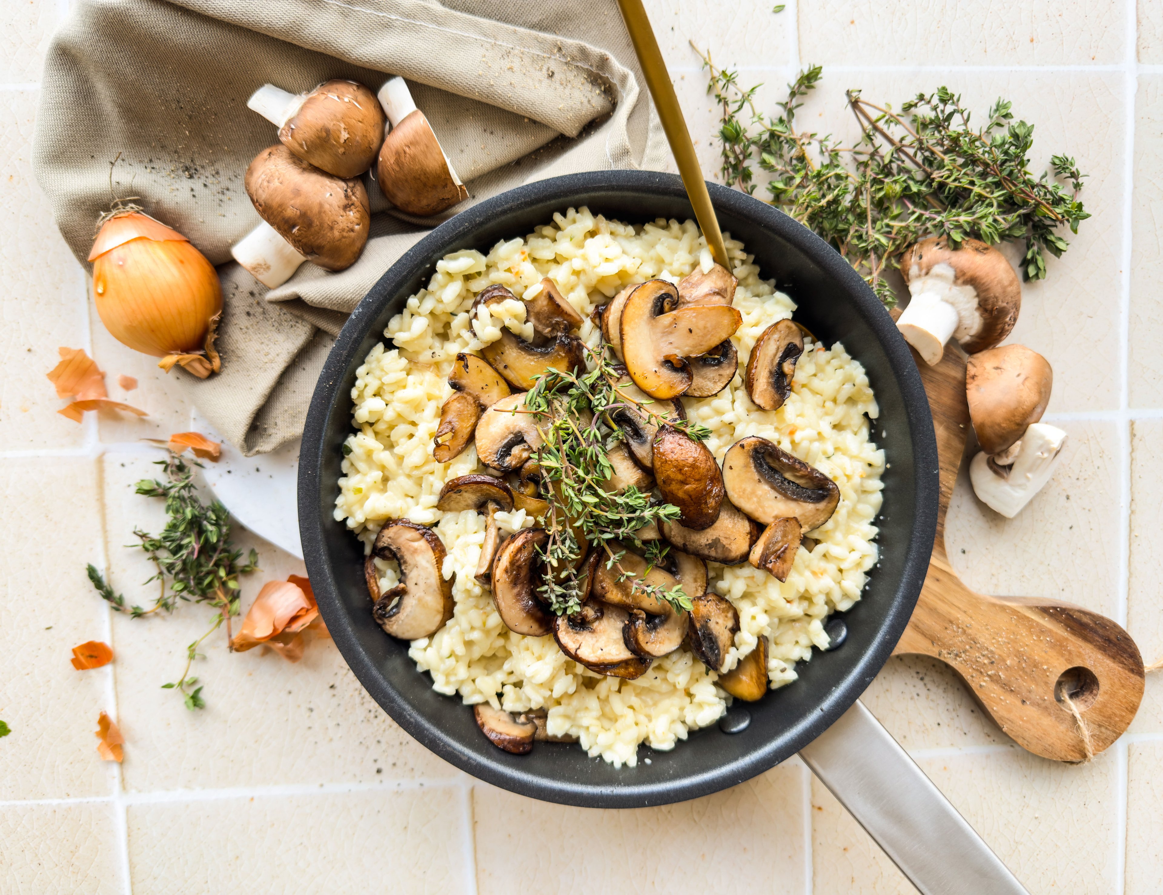 Pilzrisotto mit Zitronensaft