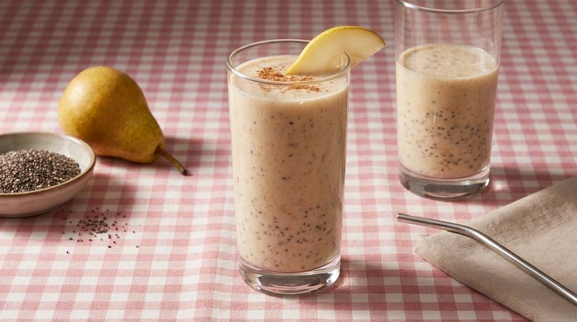 Bist du schon mal mit einem cremige Birnen-Mandel-Smoothie in den Tag gestartet?