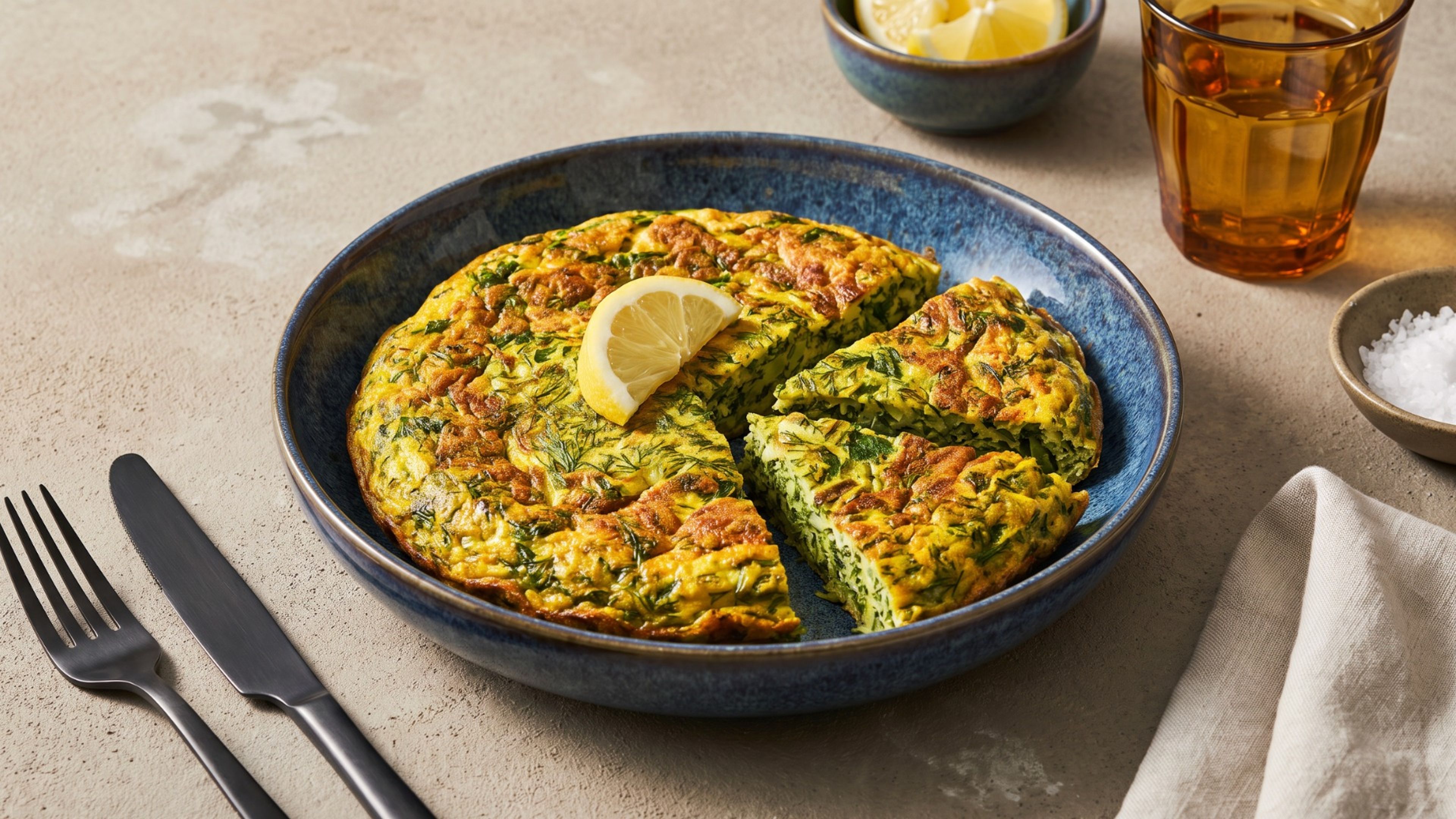 Kuku Sabzi ist das perfekte persische Kräuteromelett für dein Frühstück