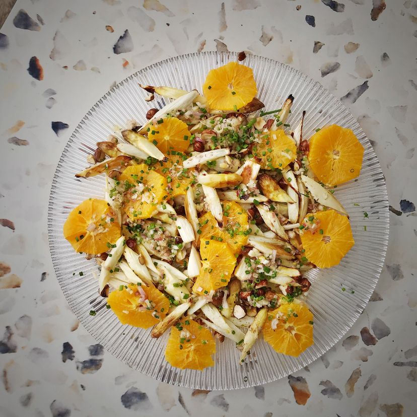 Spargel Salat mit Orange