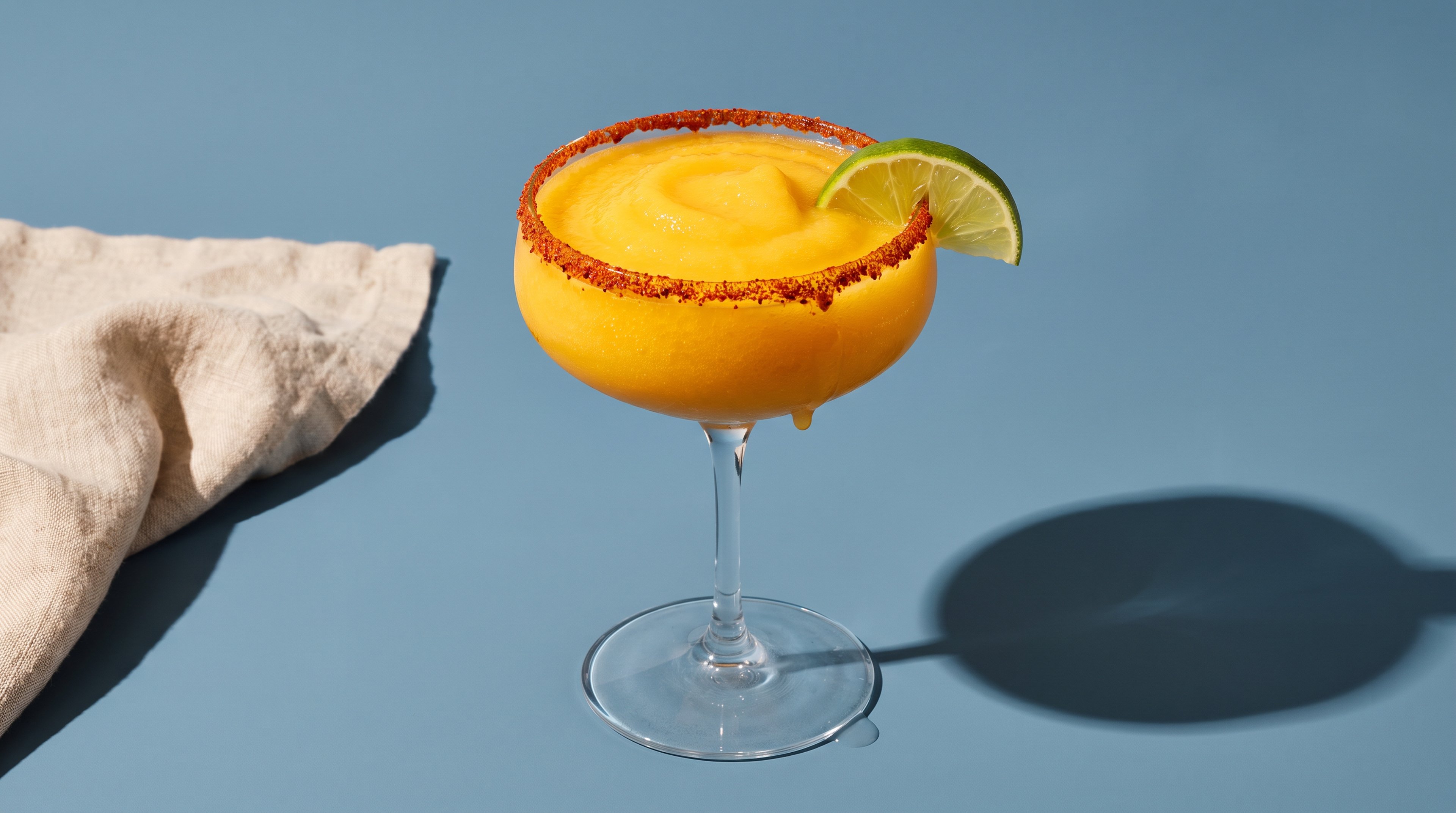Dieser fruchtige Mango-Martini kommt mit einem leckerem Tajín-Rand