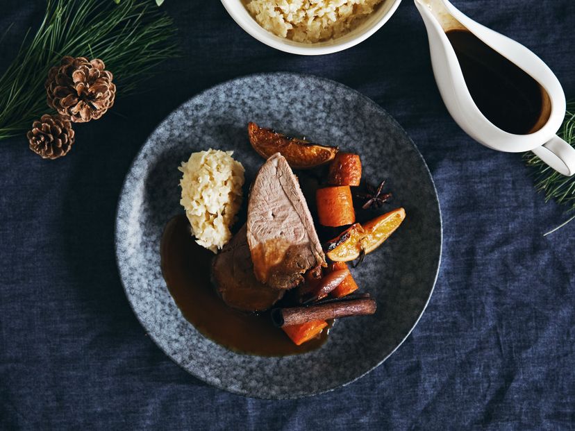 Spiced orange and red wine braised lamb