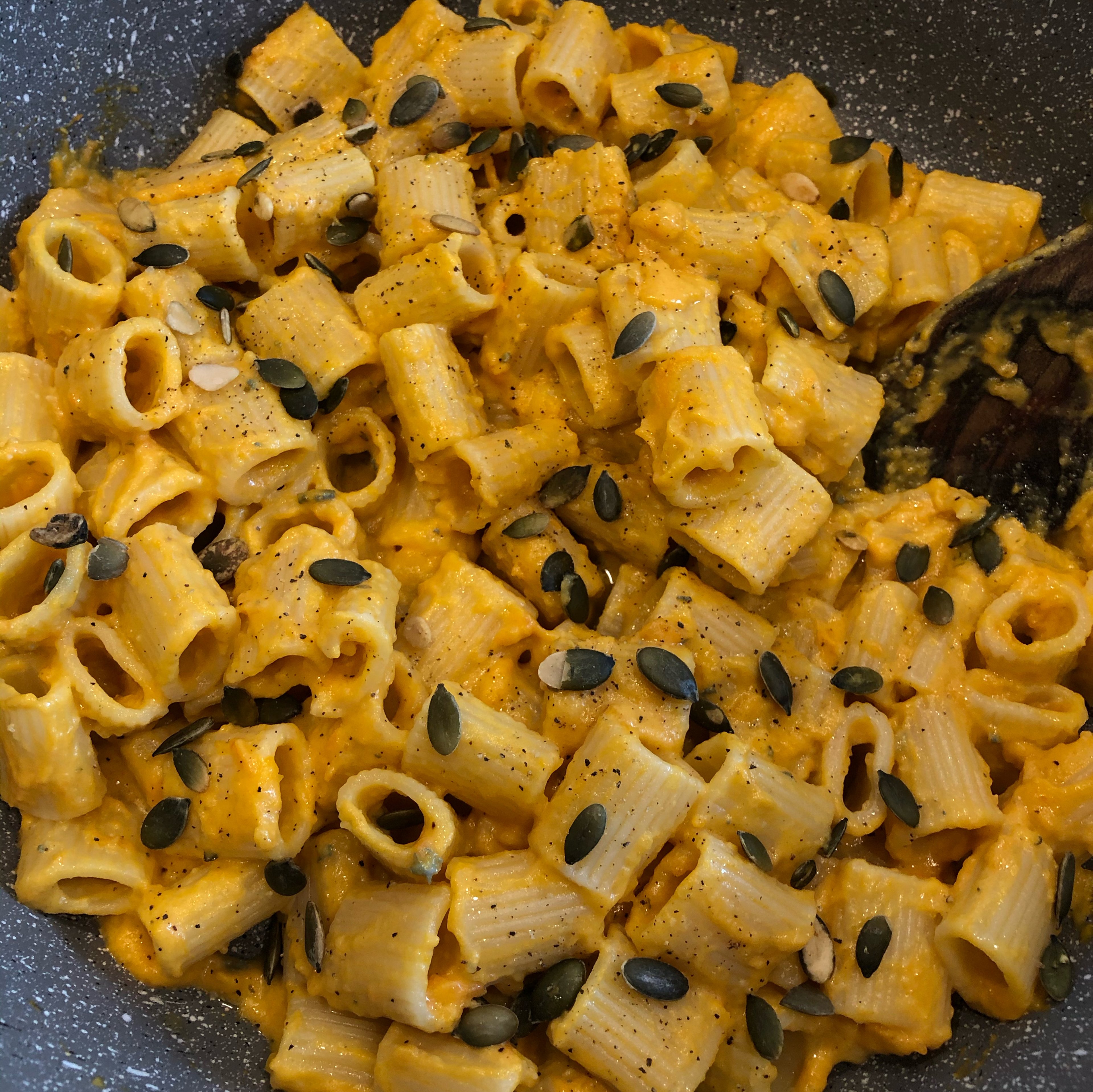 Pumpkin Blue Cheese Rigatoni (pasta)