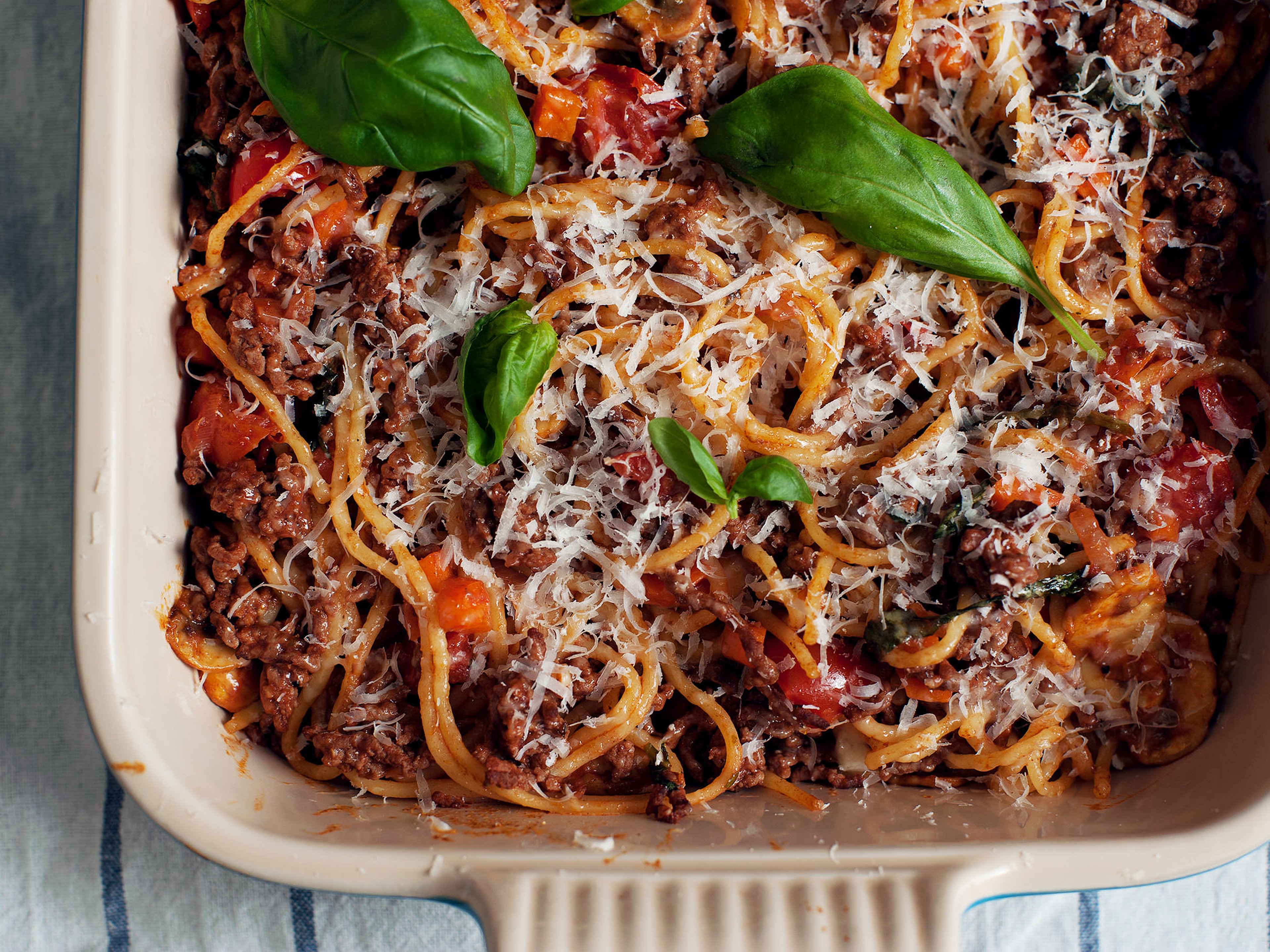 Gratinierte Spaghetti Bolognese