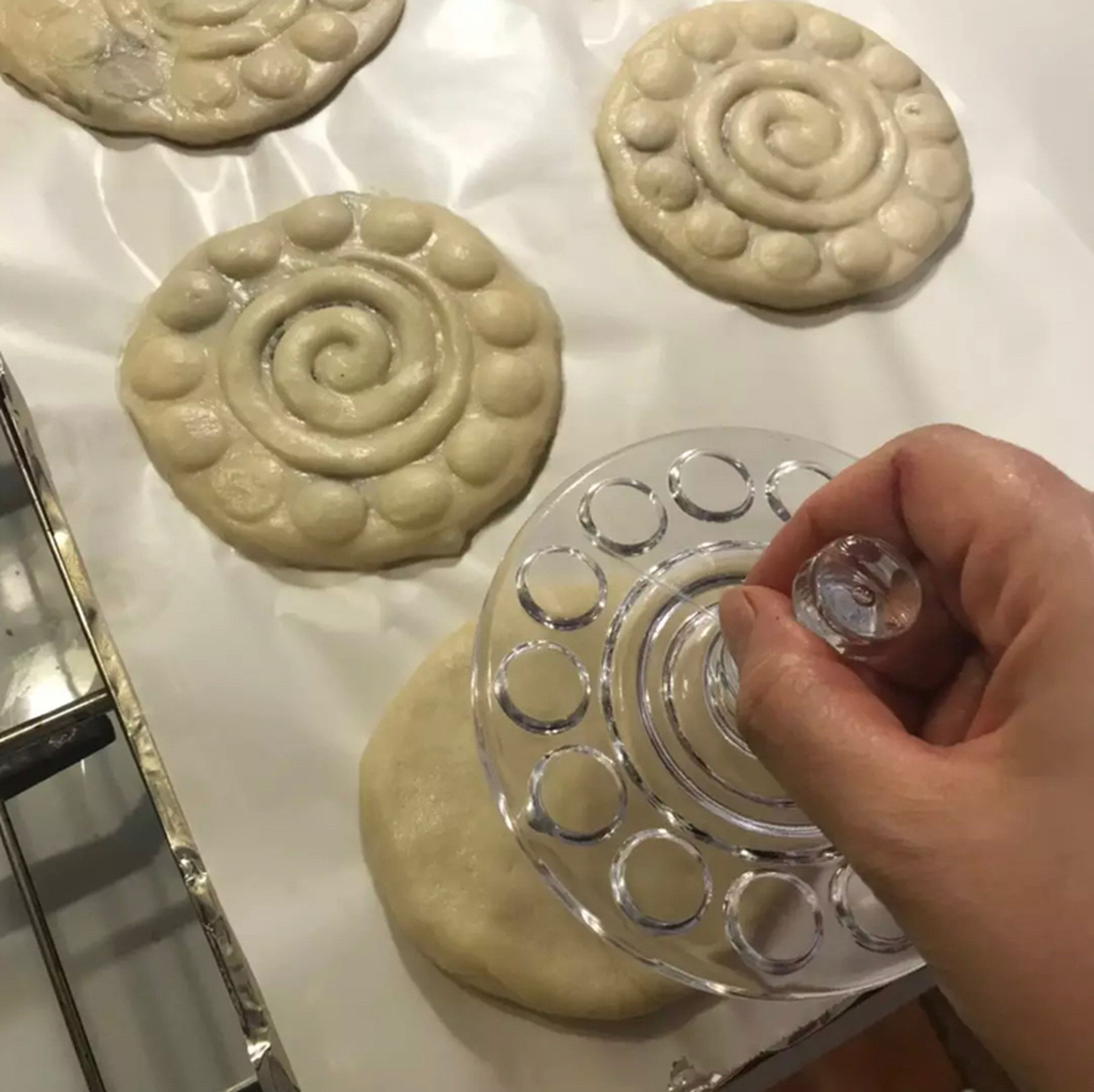 Then with anything like bottle cap or…you can design the cookies.