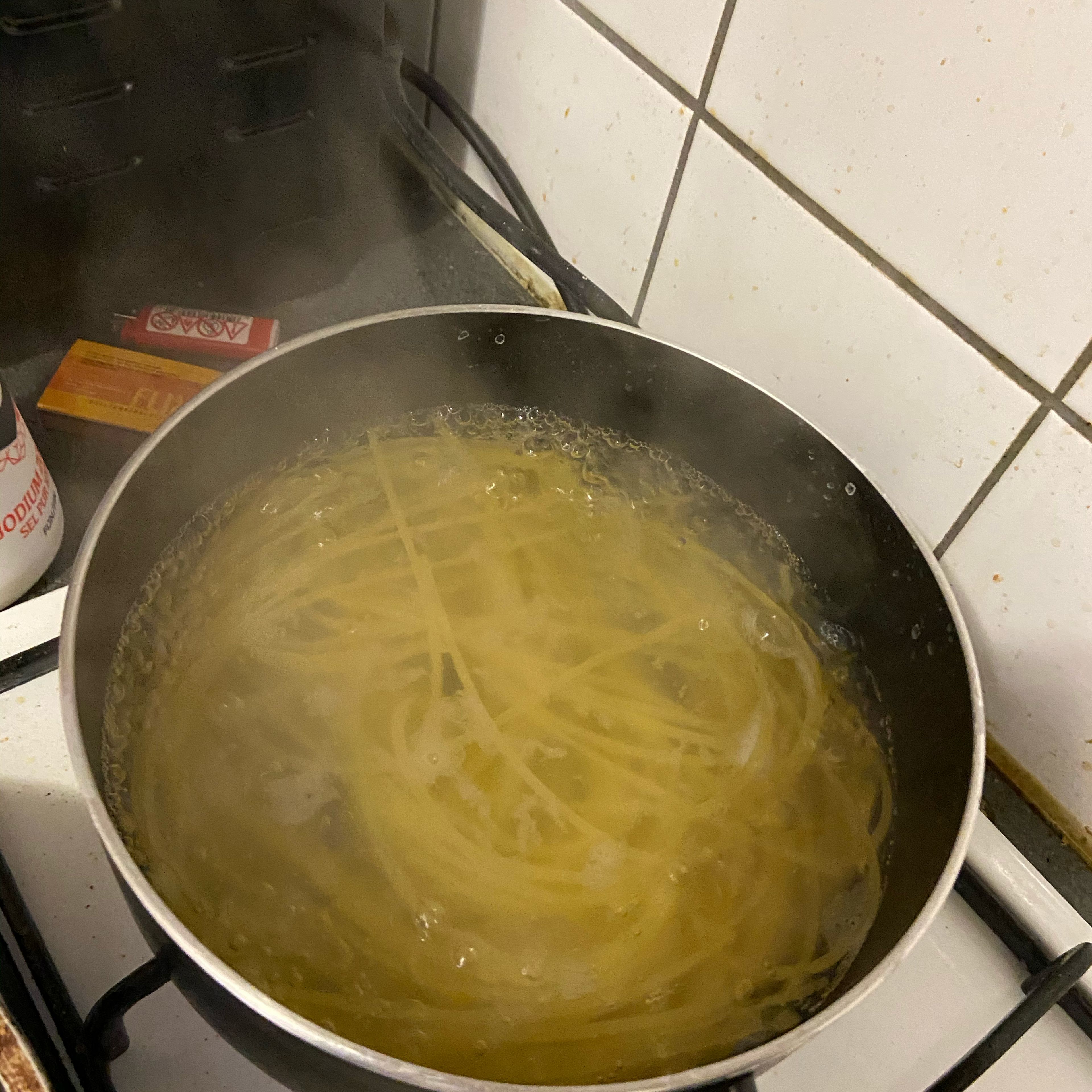 Add your pasta in boiling water along with salt