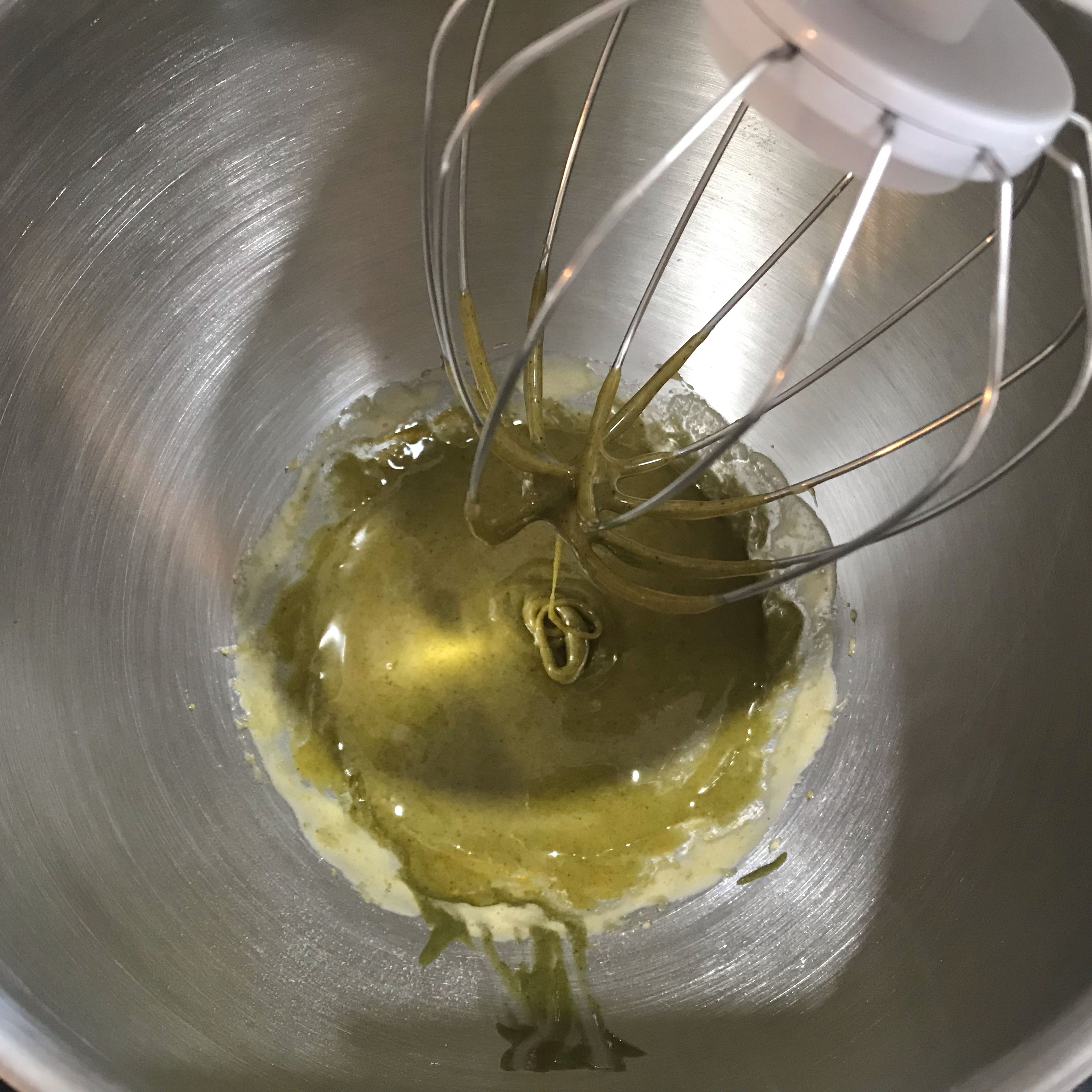 Add the pistachio paste and whisk until combined.