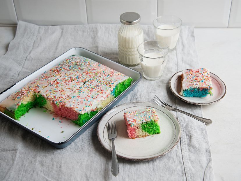 Rainbow swirl cake
