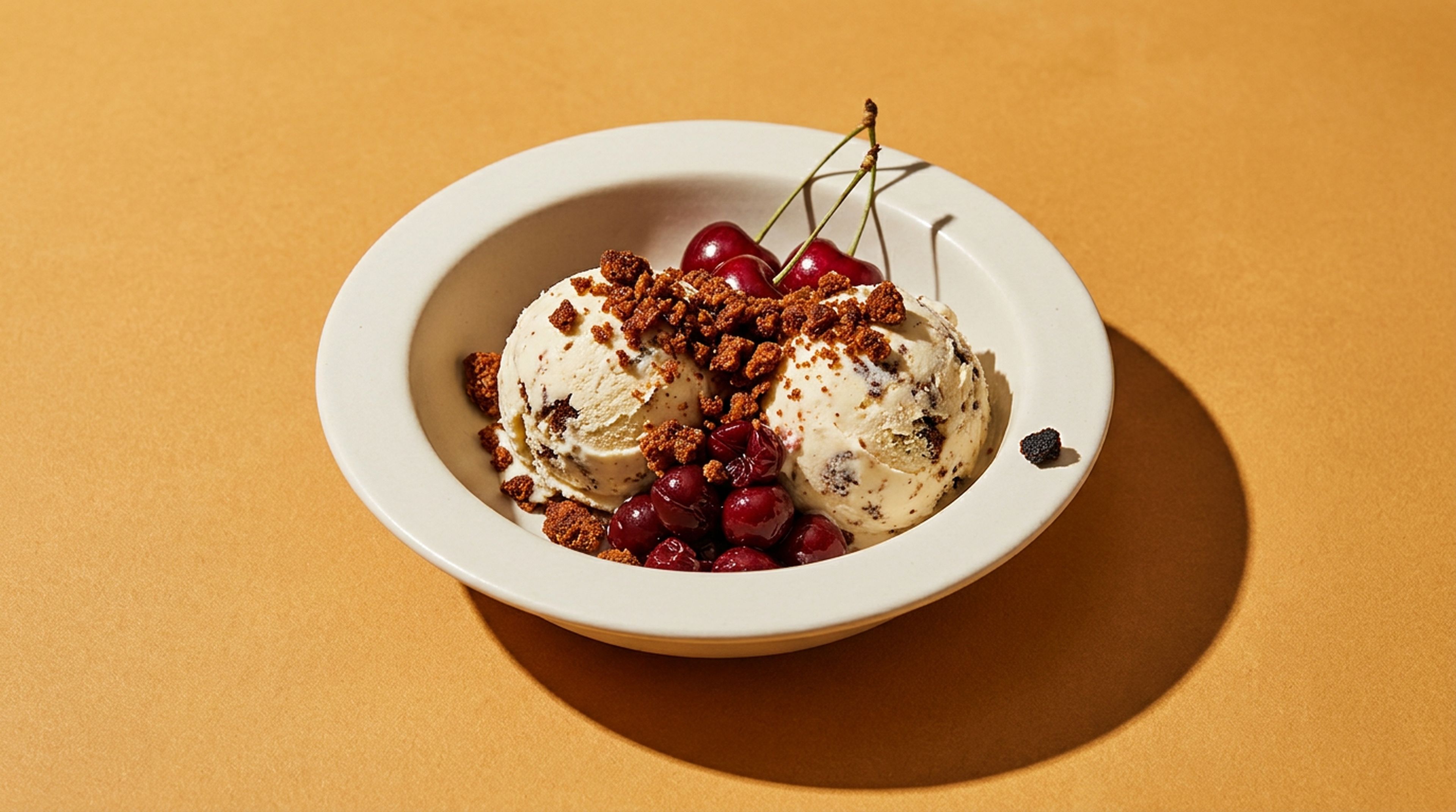 Cremiges Pumpernickel-Eis mit knusprigem Karamell-Crunch