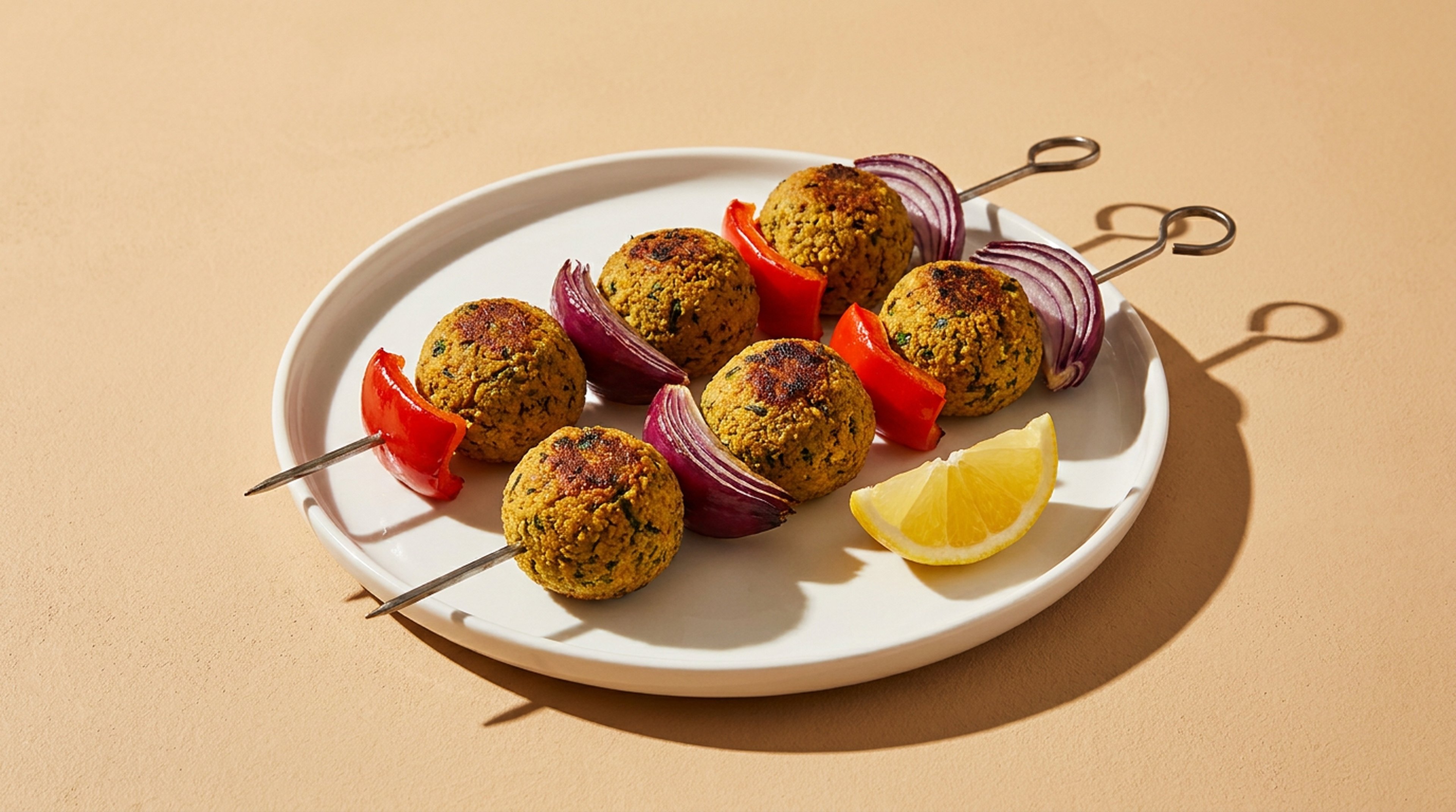 Knusprige Falafel vom Rost: So machst du leckere vegetarische Grillspieße mit Gemüse
