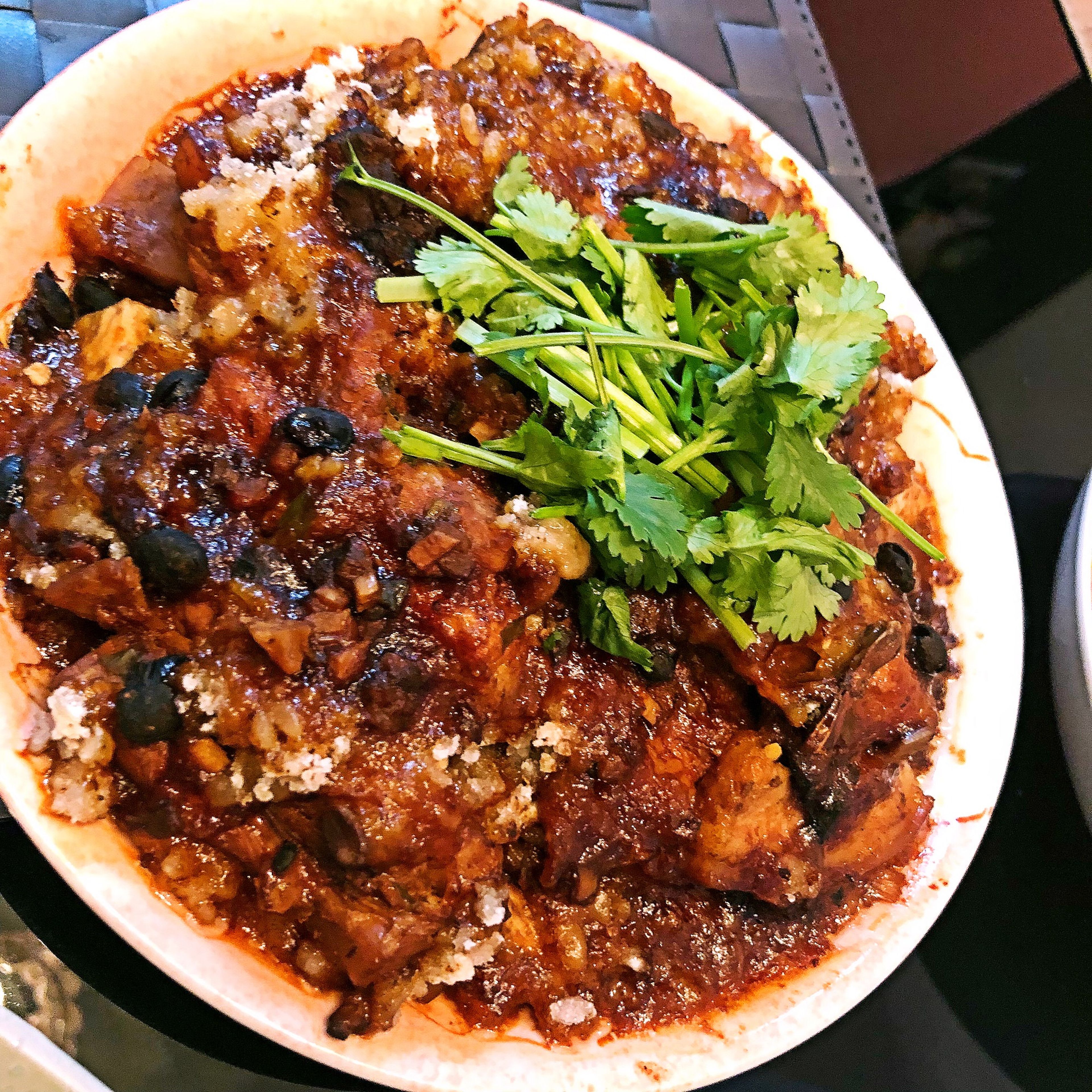 Spicy steamed pork and sticky rice