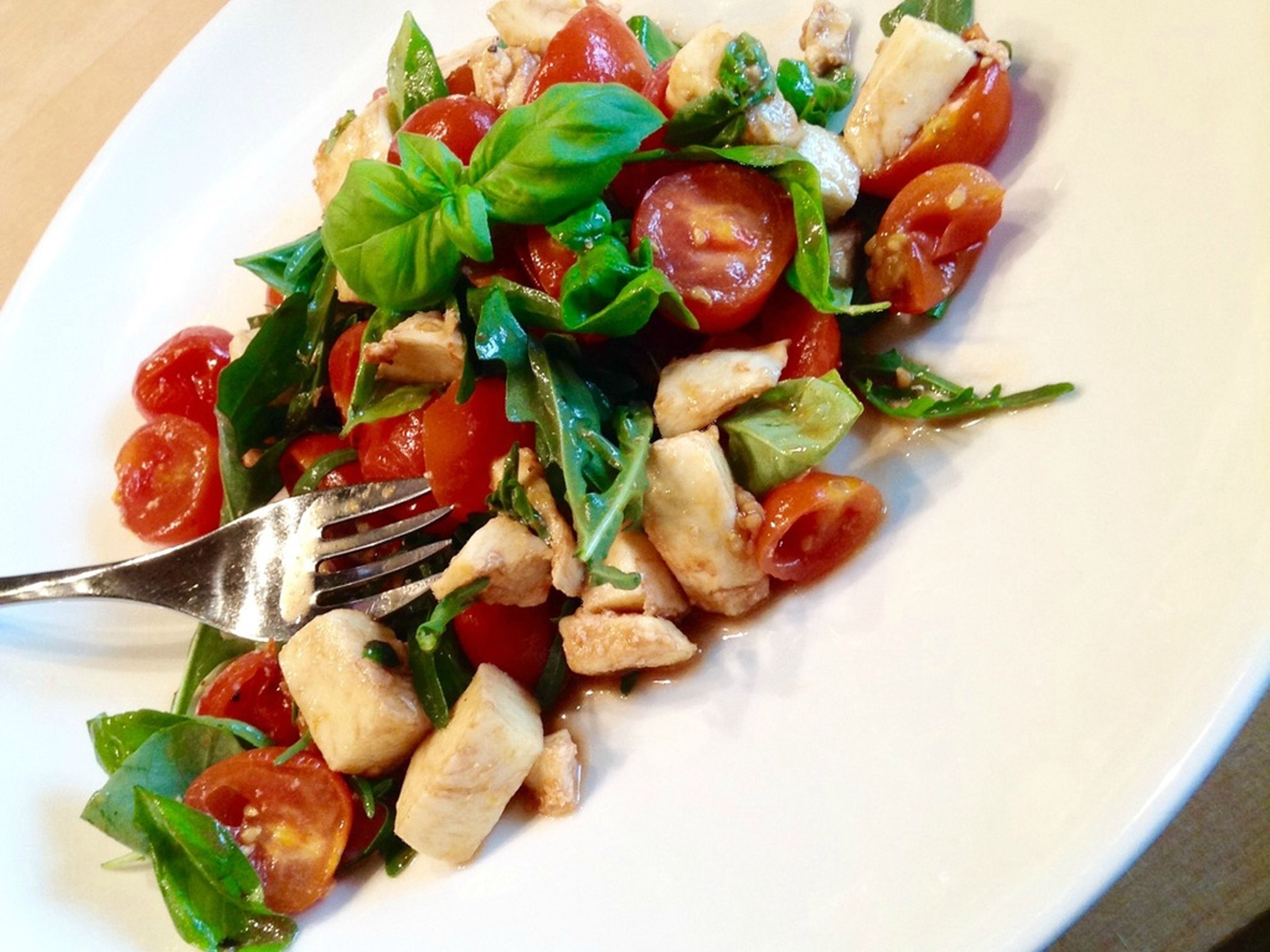 Insalata Caprese with baked cherry tomatoes