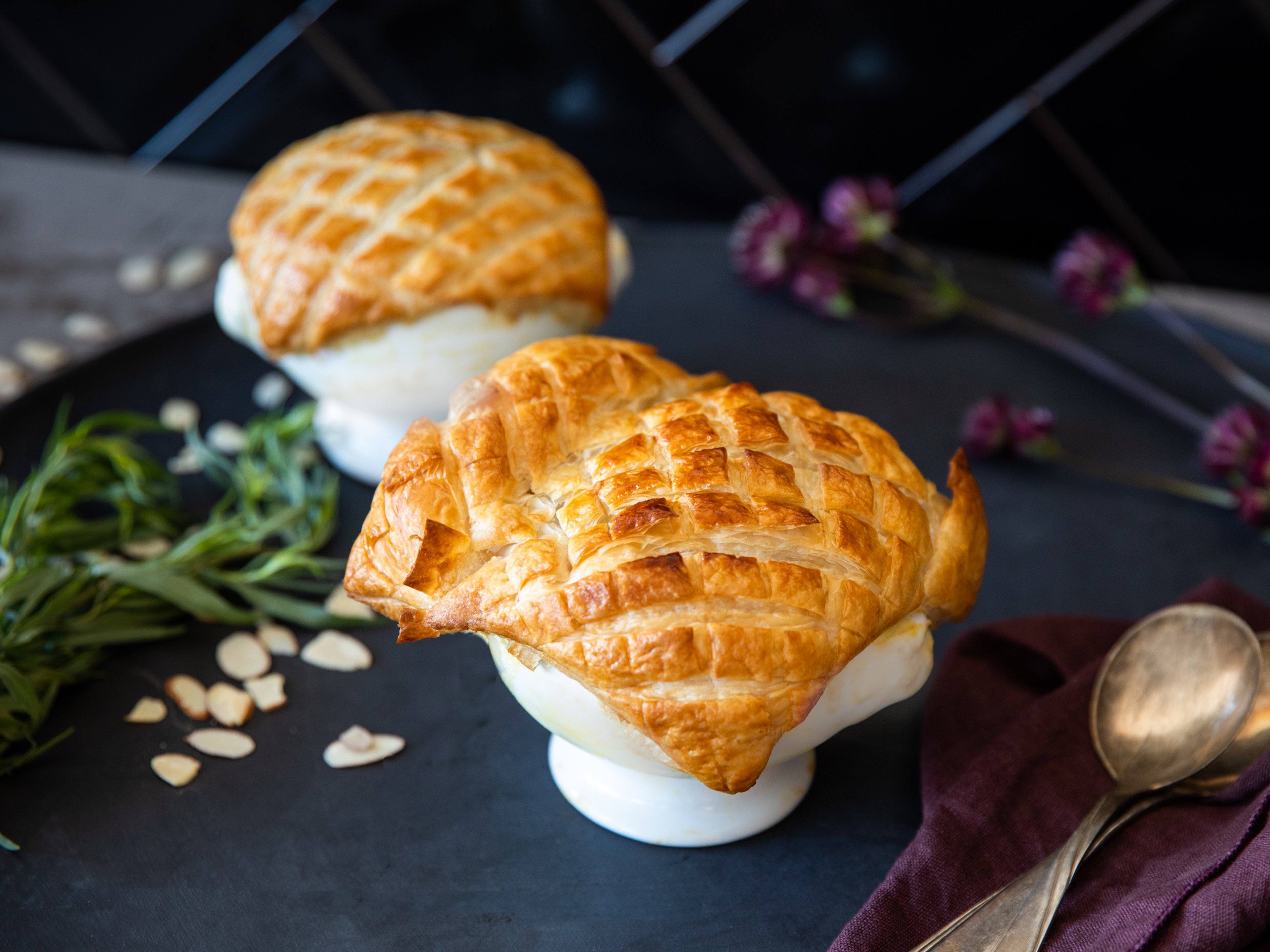 Creamy cauliflower and tarragon pot pie