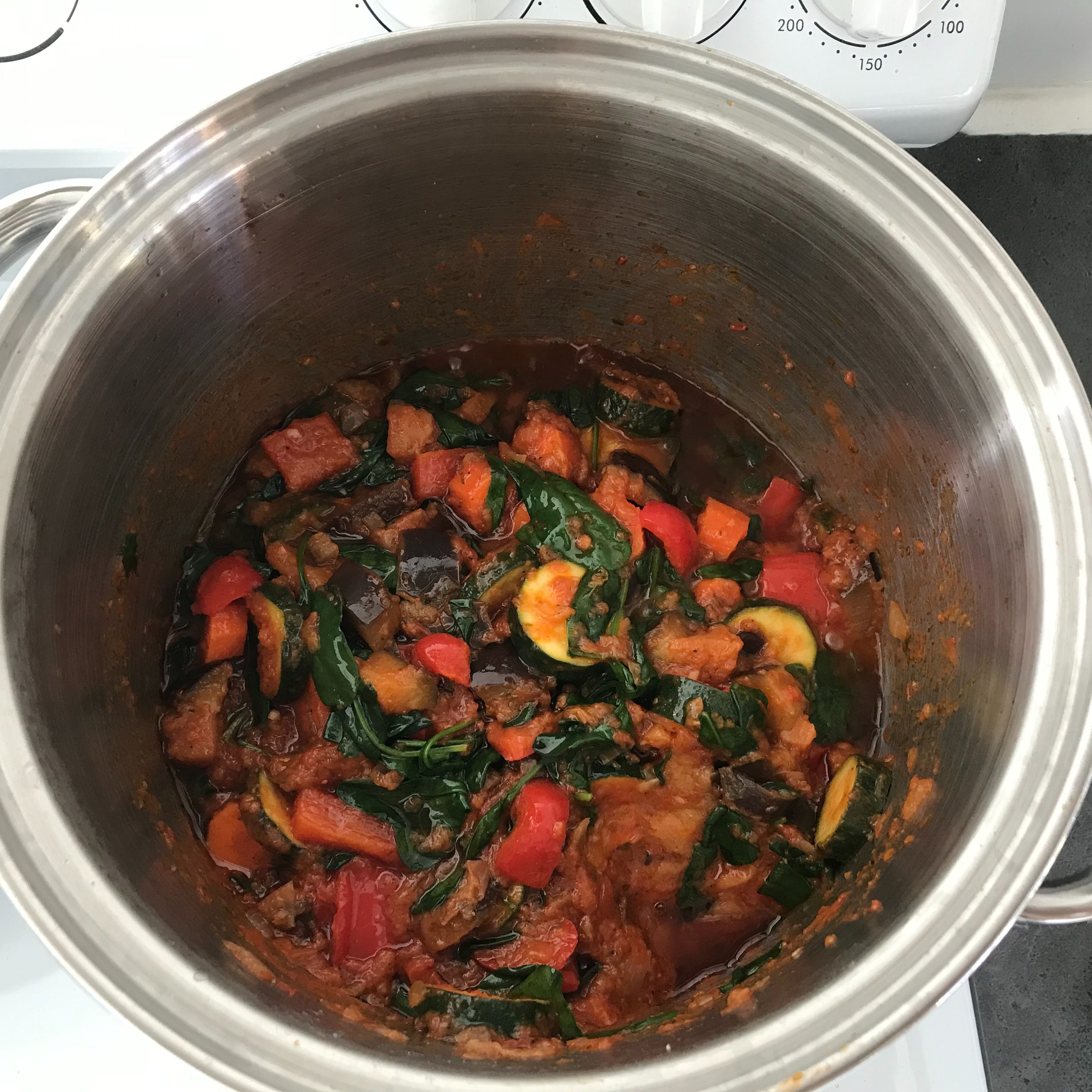 Meanwhile, add spinach to the saucepan and cook for 2 minutes or until just wilted.