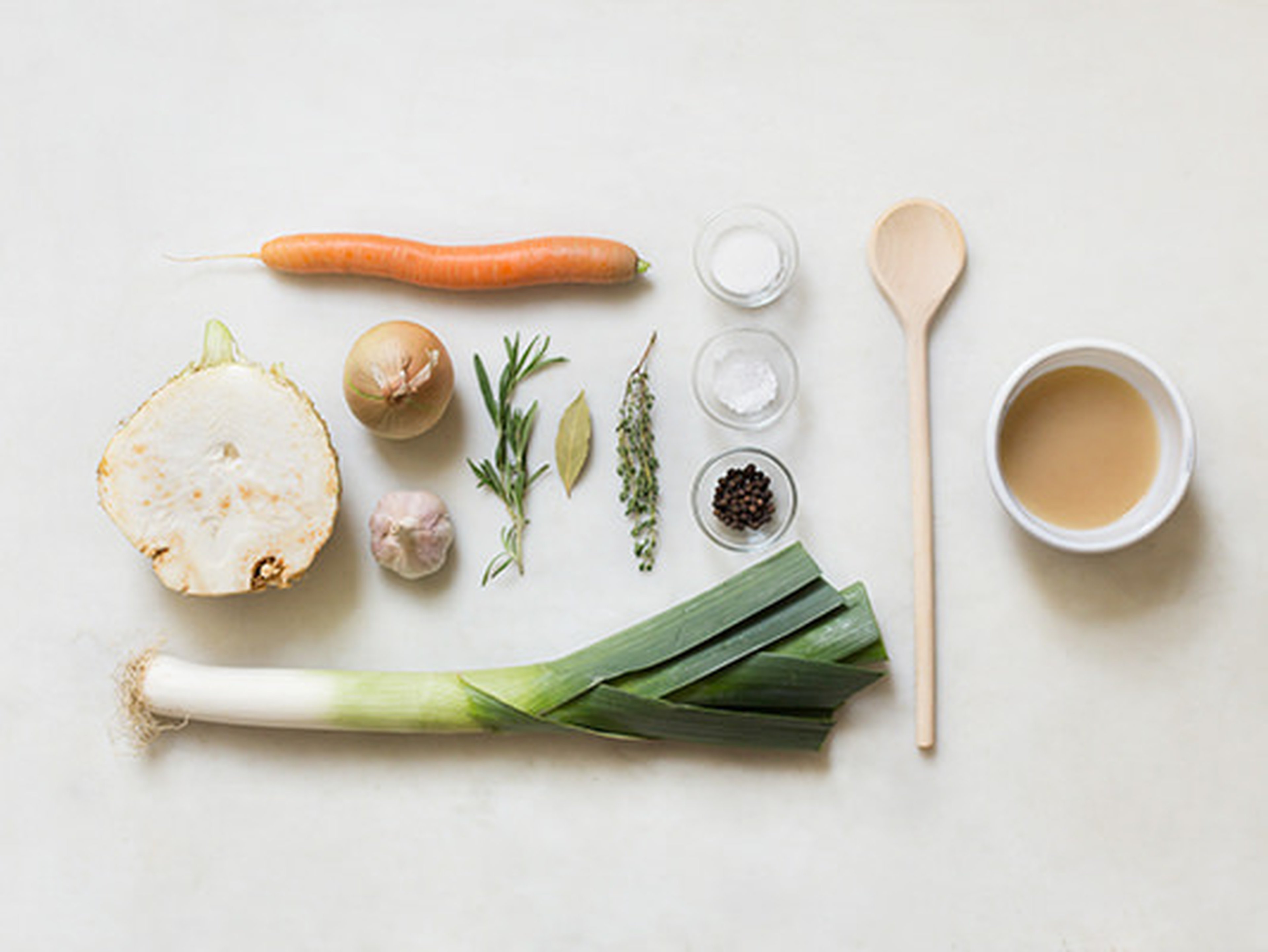 Homemade vegetable stock