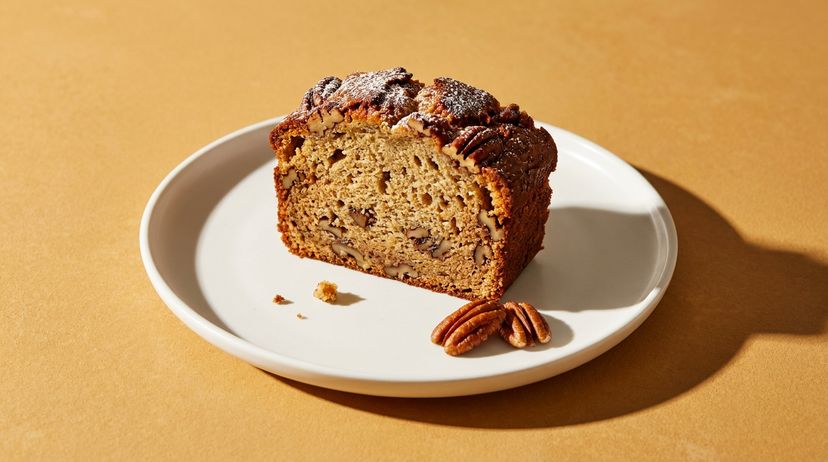 Saftiger Rührkuchen mit reifen Bananen und Pekannüssen