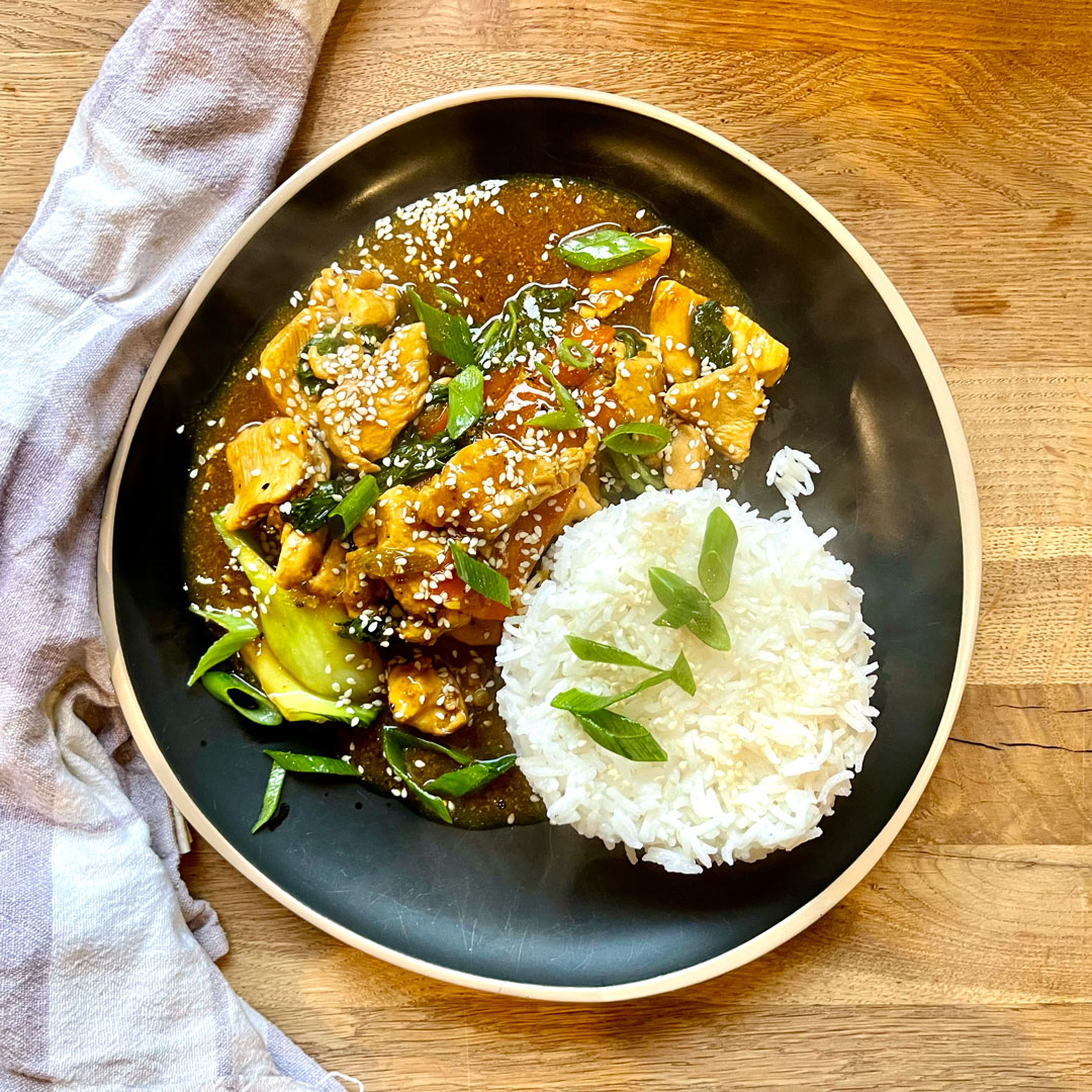 Hähnchen an würziger Teriyaki Orangensoße