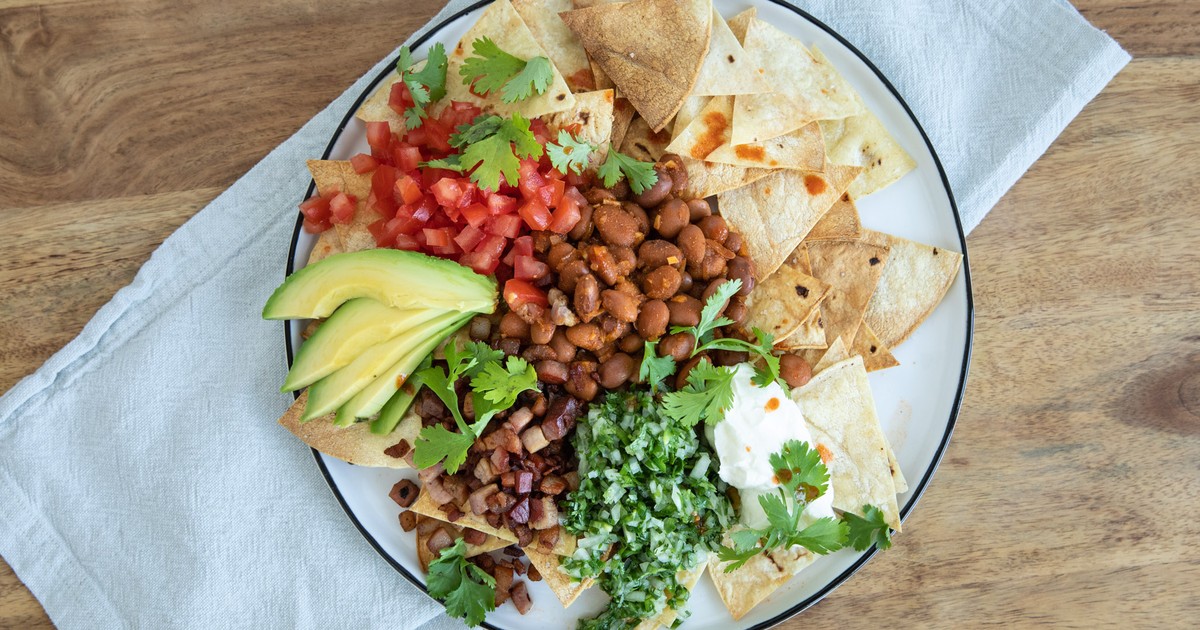 Bacony baked pinto beans with the works Recipe Kitchen Stories