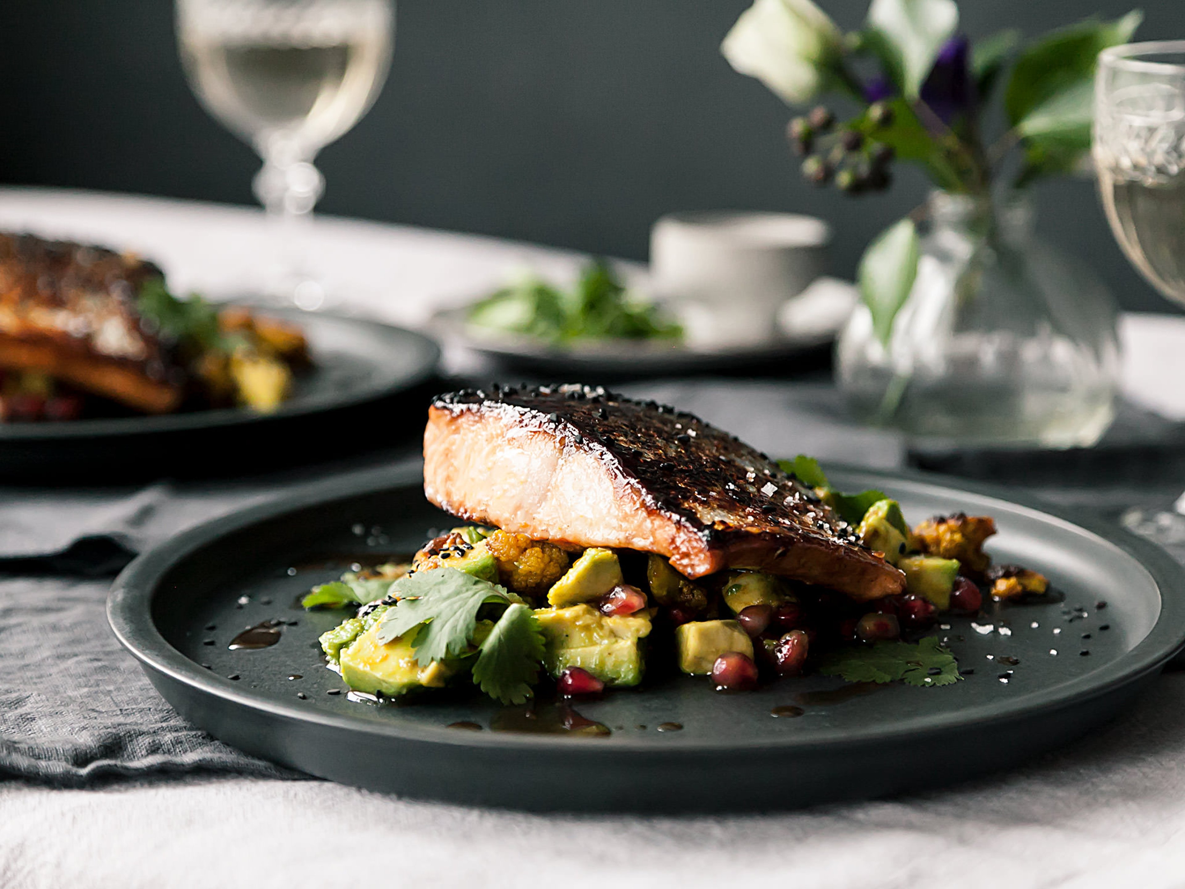 Blood orange-glazed salmon