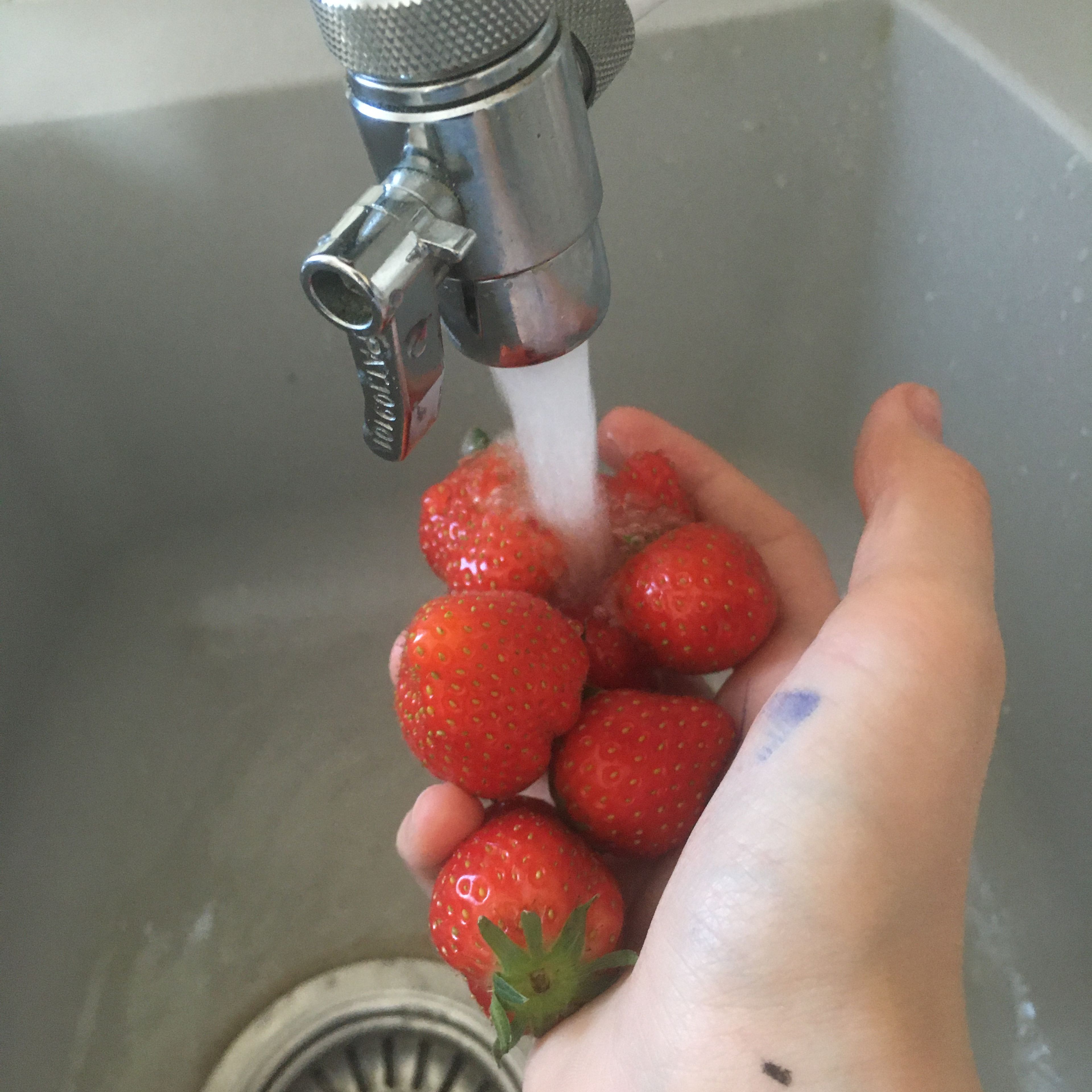 Erdbeeren abwaschen