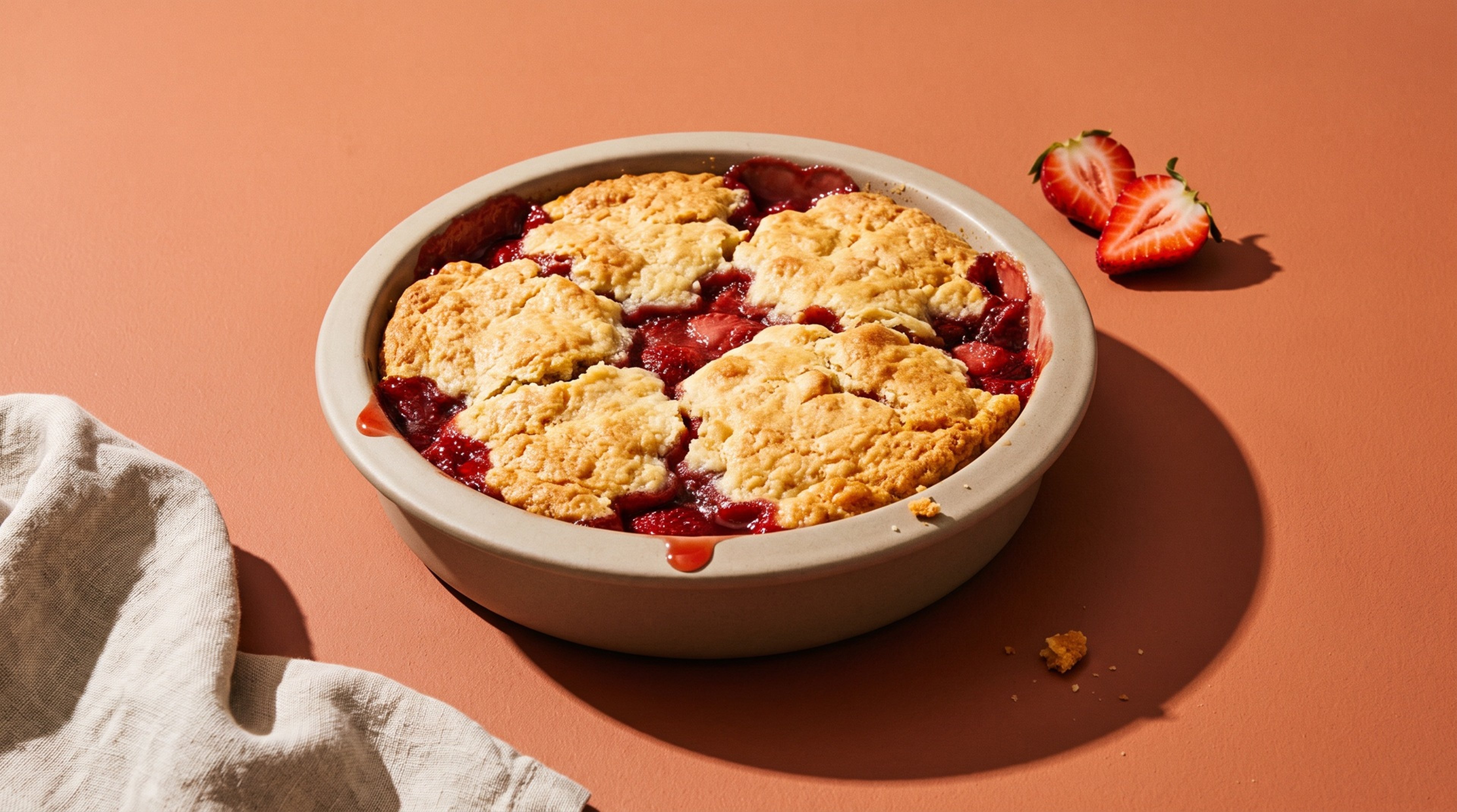 Ein schneller und lecker Erdbeer-Cobbler aus dem Airfryer