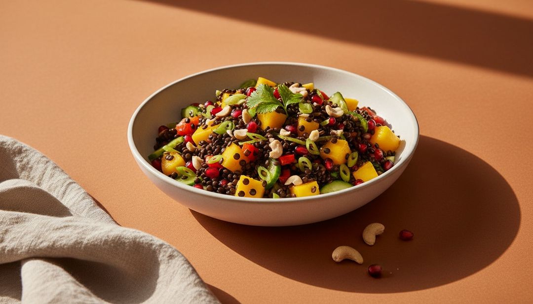 Dieser frische Linsen-Mangosalat ist genau das Richtige an warmen Tagen