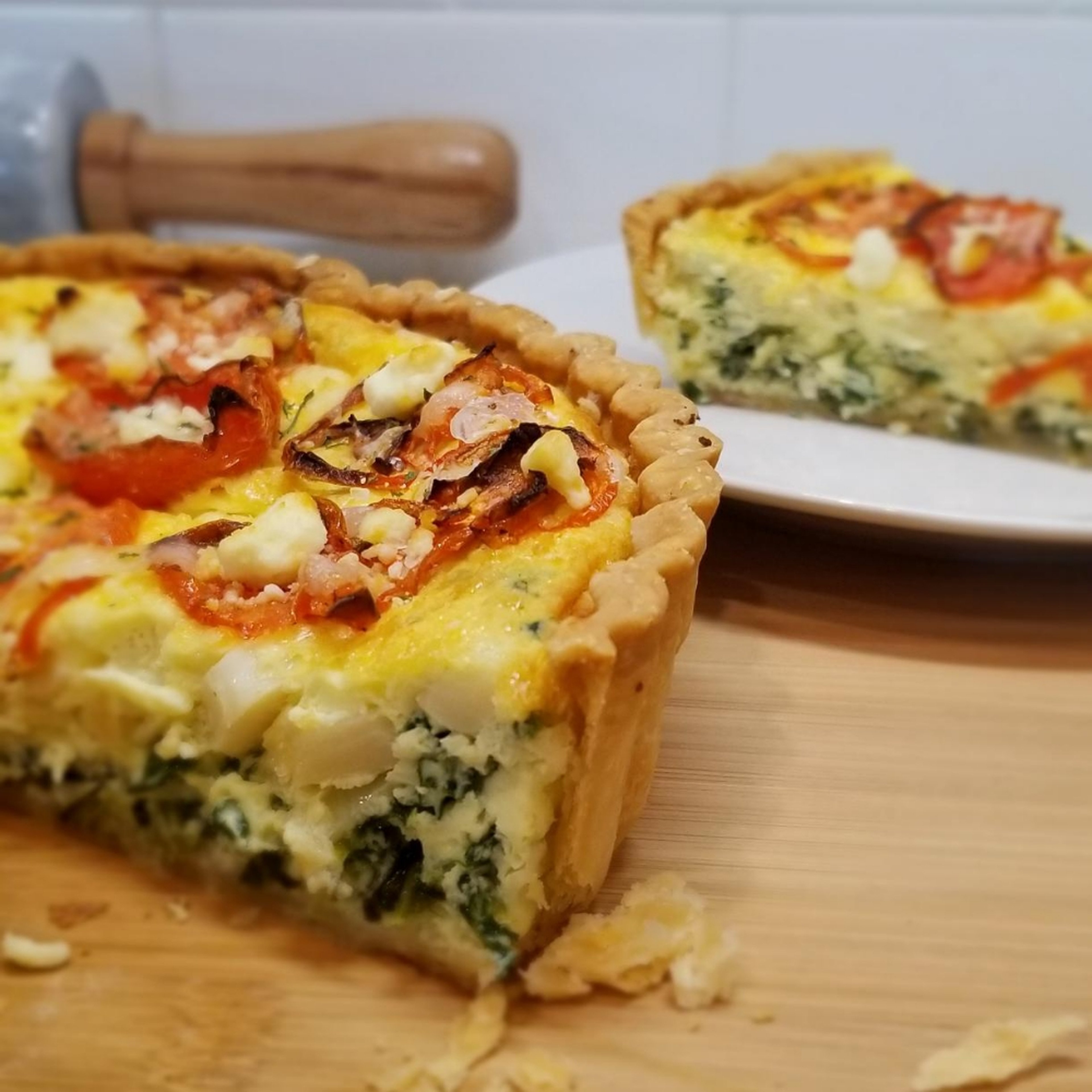 Tomato Quiche Florentine with Hearts of Palm