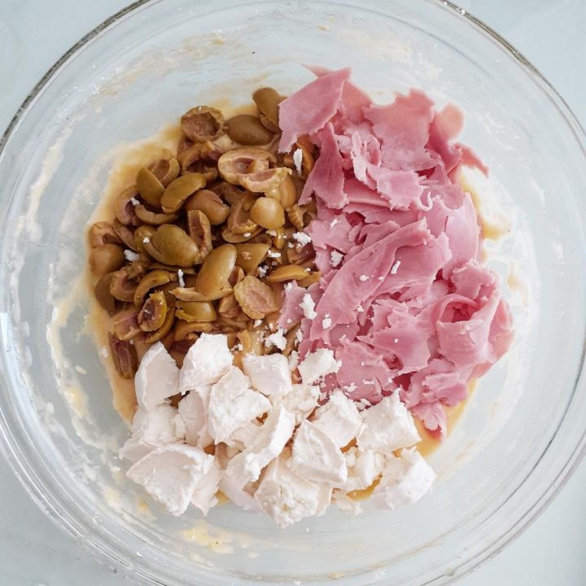 Olive, cheese and ham cake Recipe Kitchen Stories