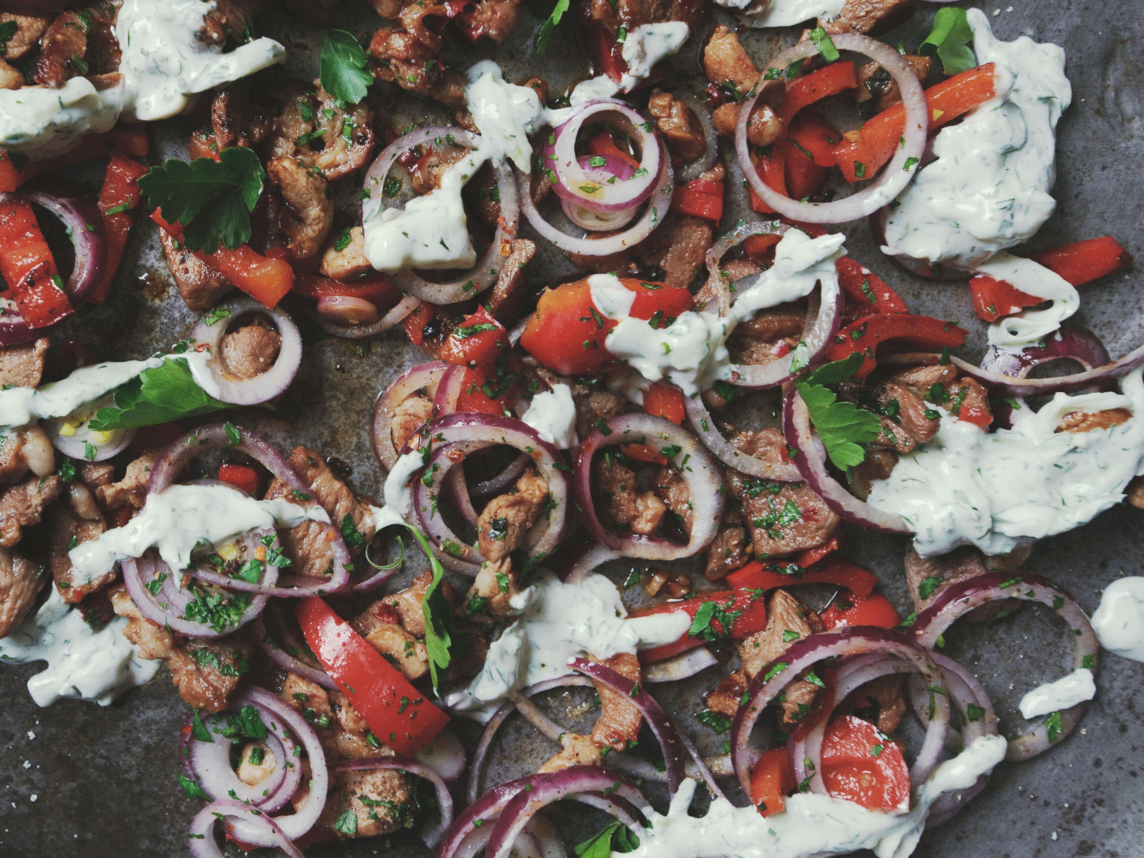 Lamb and pork gyros with tzatziki