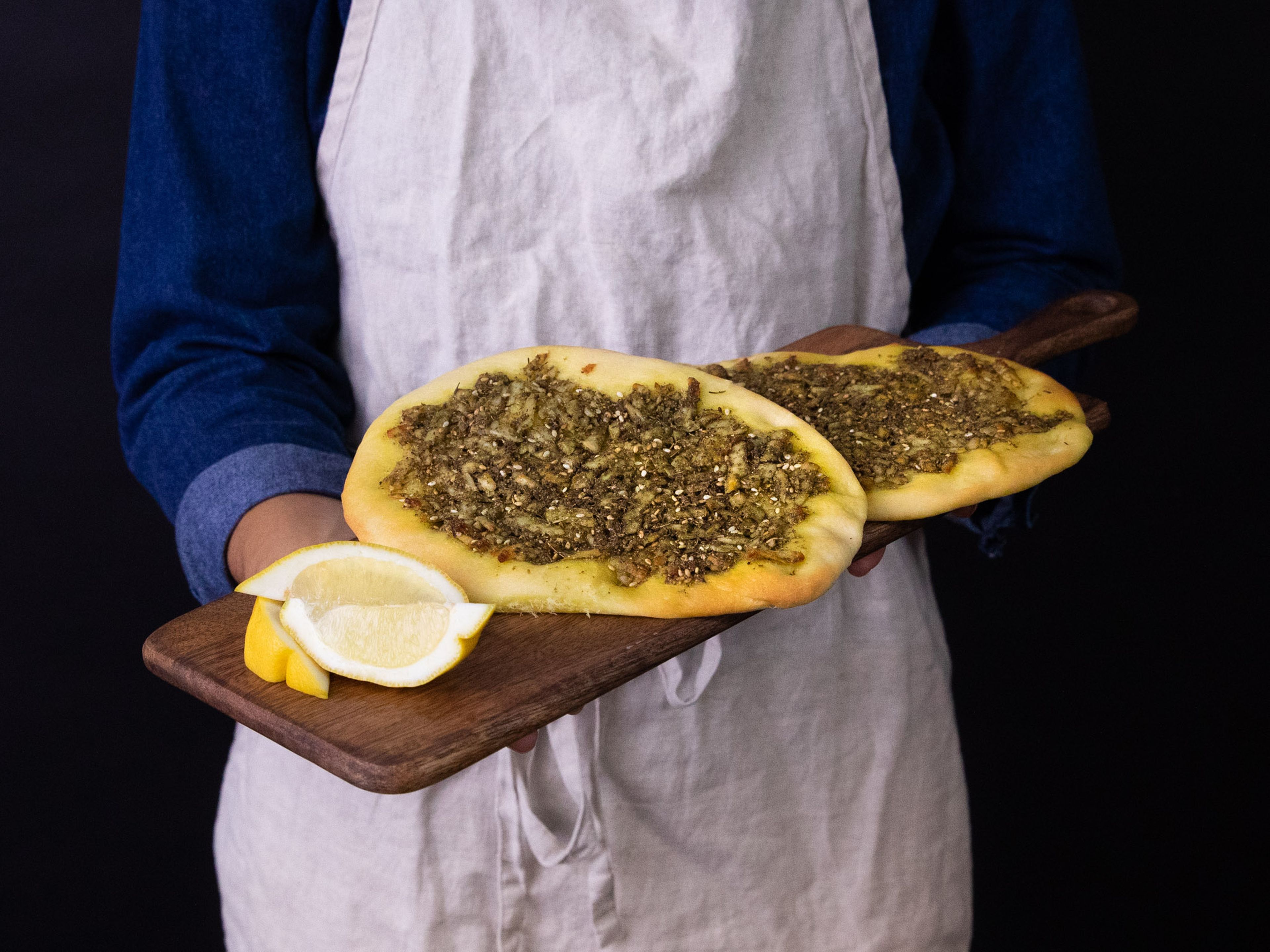 Manakish mit 5 Zutaten (Libanesisches Fladenbrot)