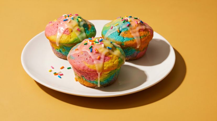 Bunte Papageien-Muffins: Kuchenklassiker im Mini-Format