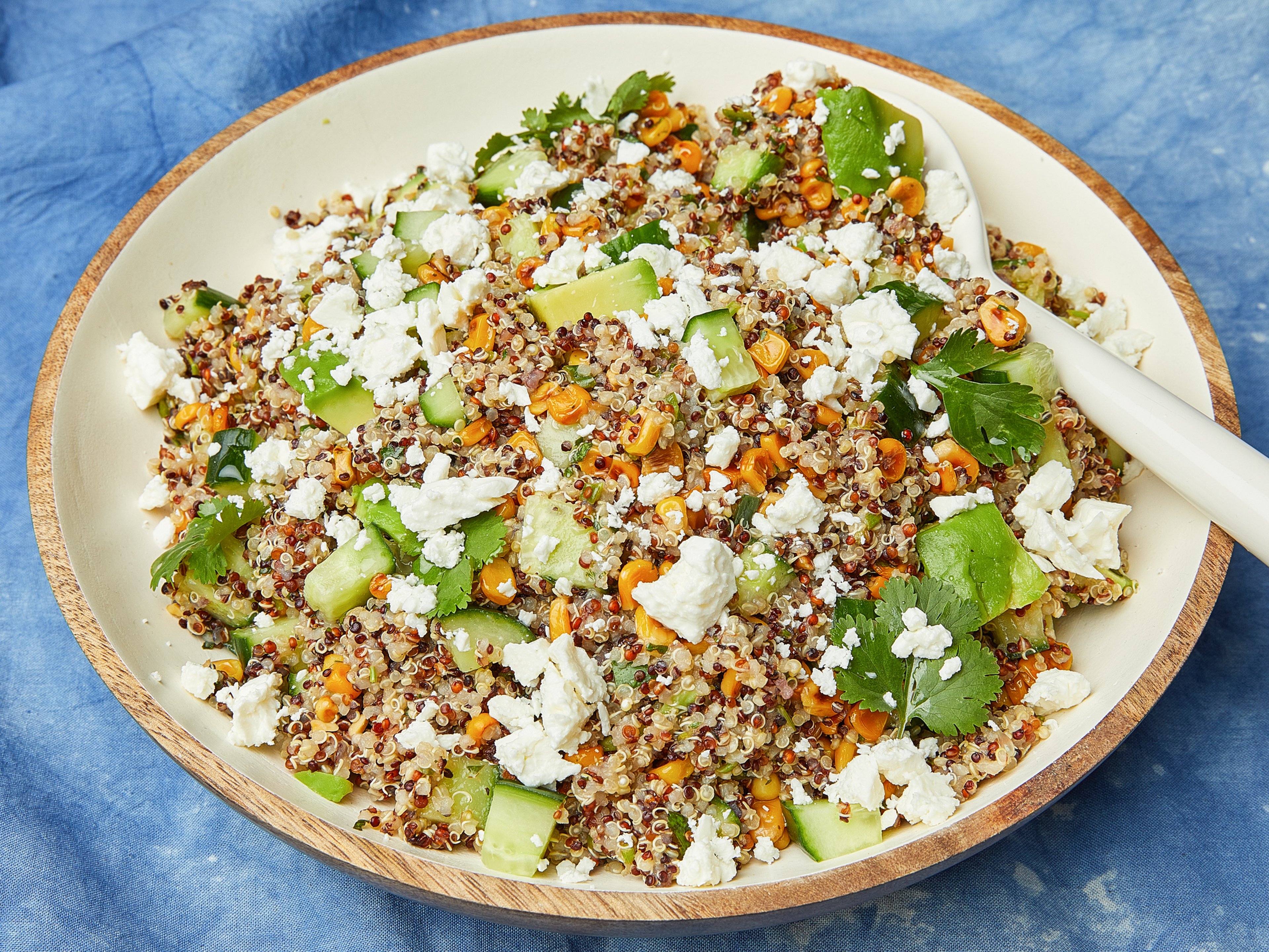 Quinoa, corn and avocado salad