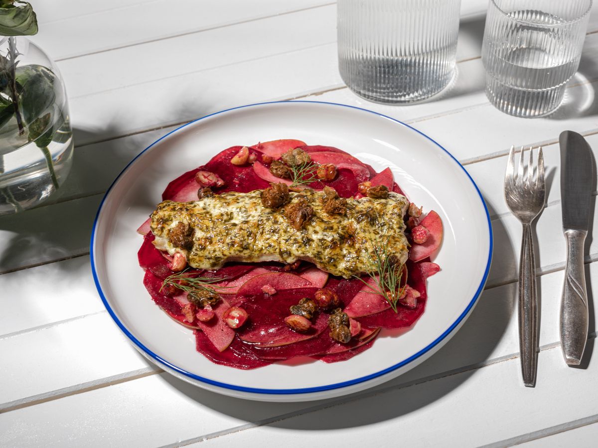 Oven-roasted char with herby mayonnaise | Recipe | Kitchen Stories