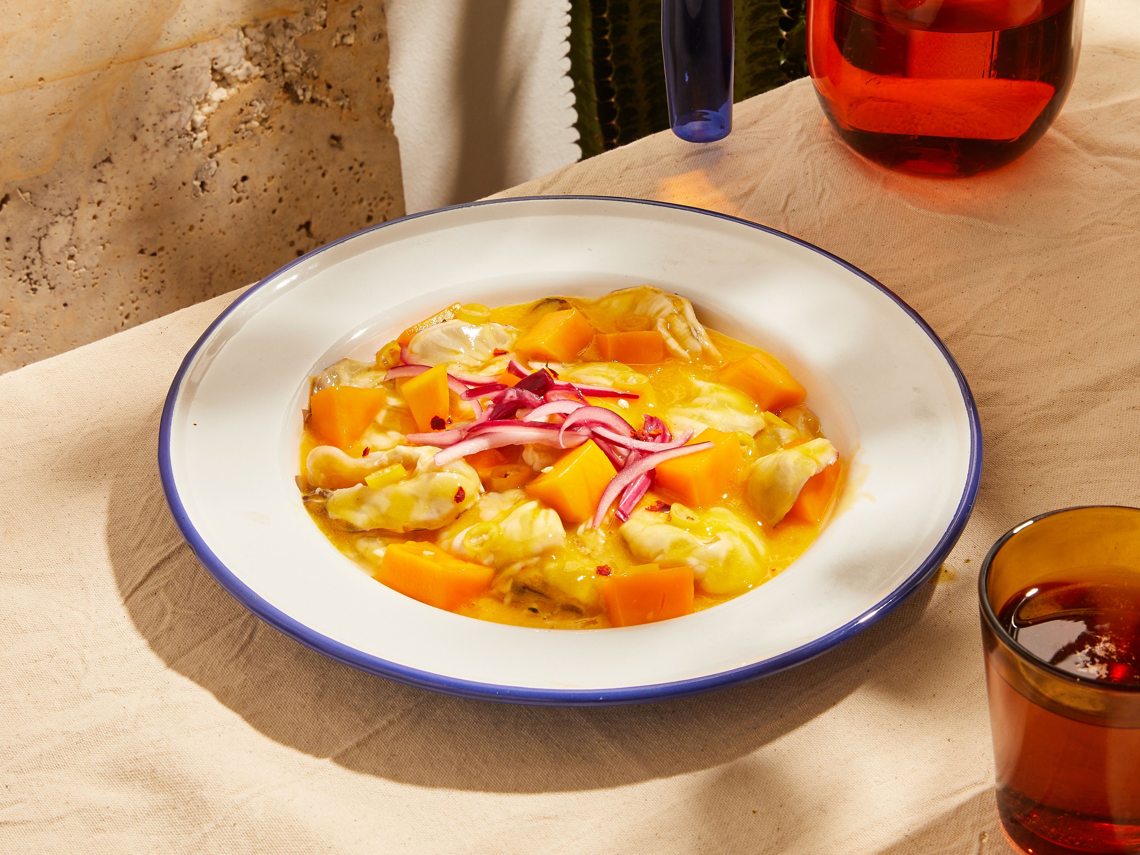 Mango-Aguachile (mexikanisches Ceviche mit Garnelen)