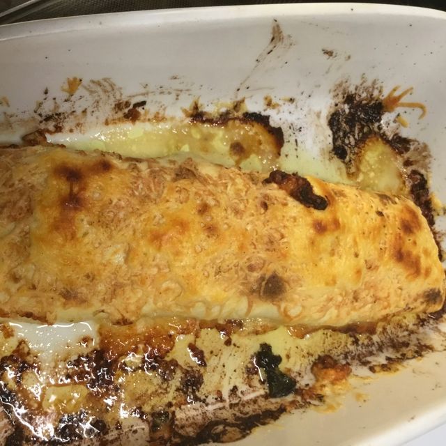 Pfannkuchen mit Hüttenkäse/Spinatfüllung | Rezept | Kitchen Stories