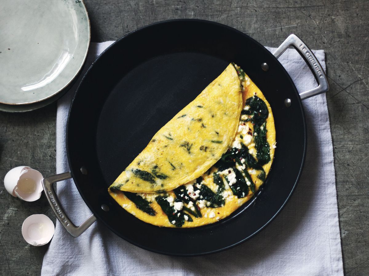 Omelette with spinach and feta | Recipe | Kitchen Stories