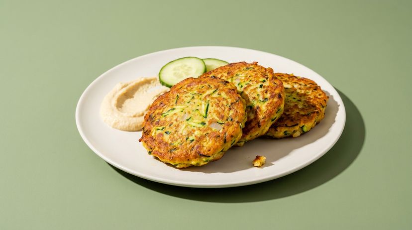 Herzhafte vegane Zucchini-Pancakes für jede Tageszeit