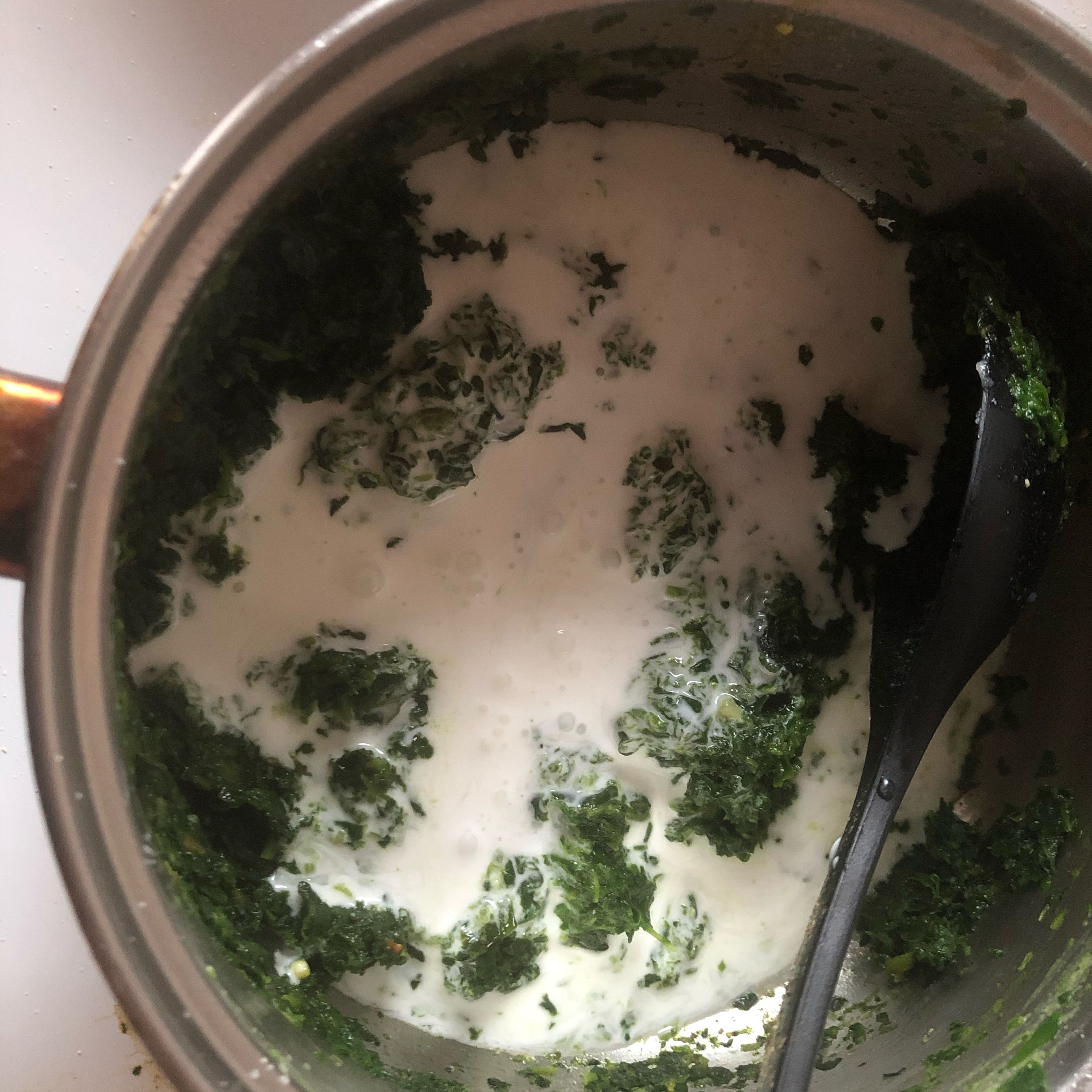 Add cooking cream to the sauce and cook for 5 more minutes with occasional stirring