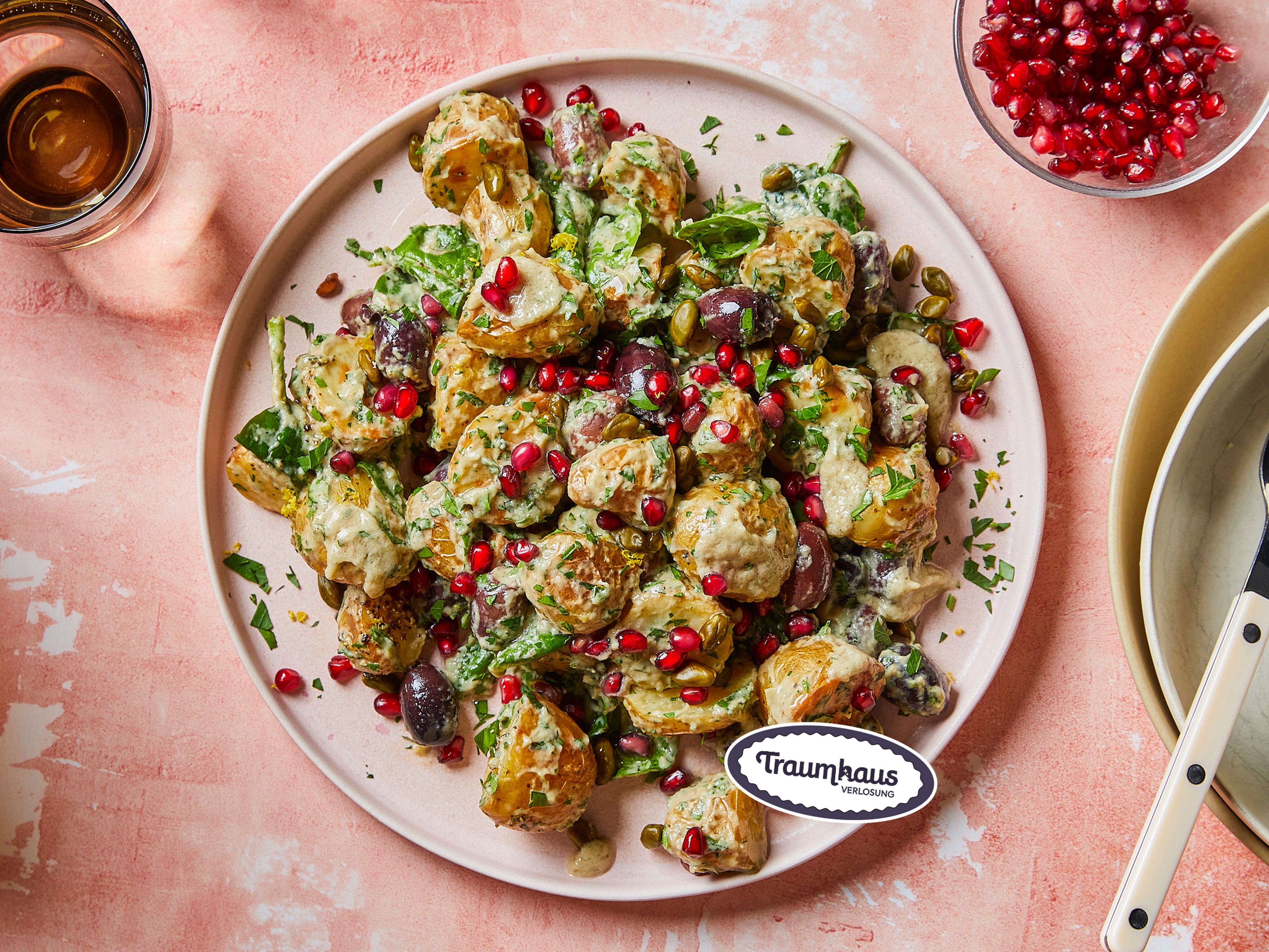 Roasted potato salad with baba ganoush dressing