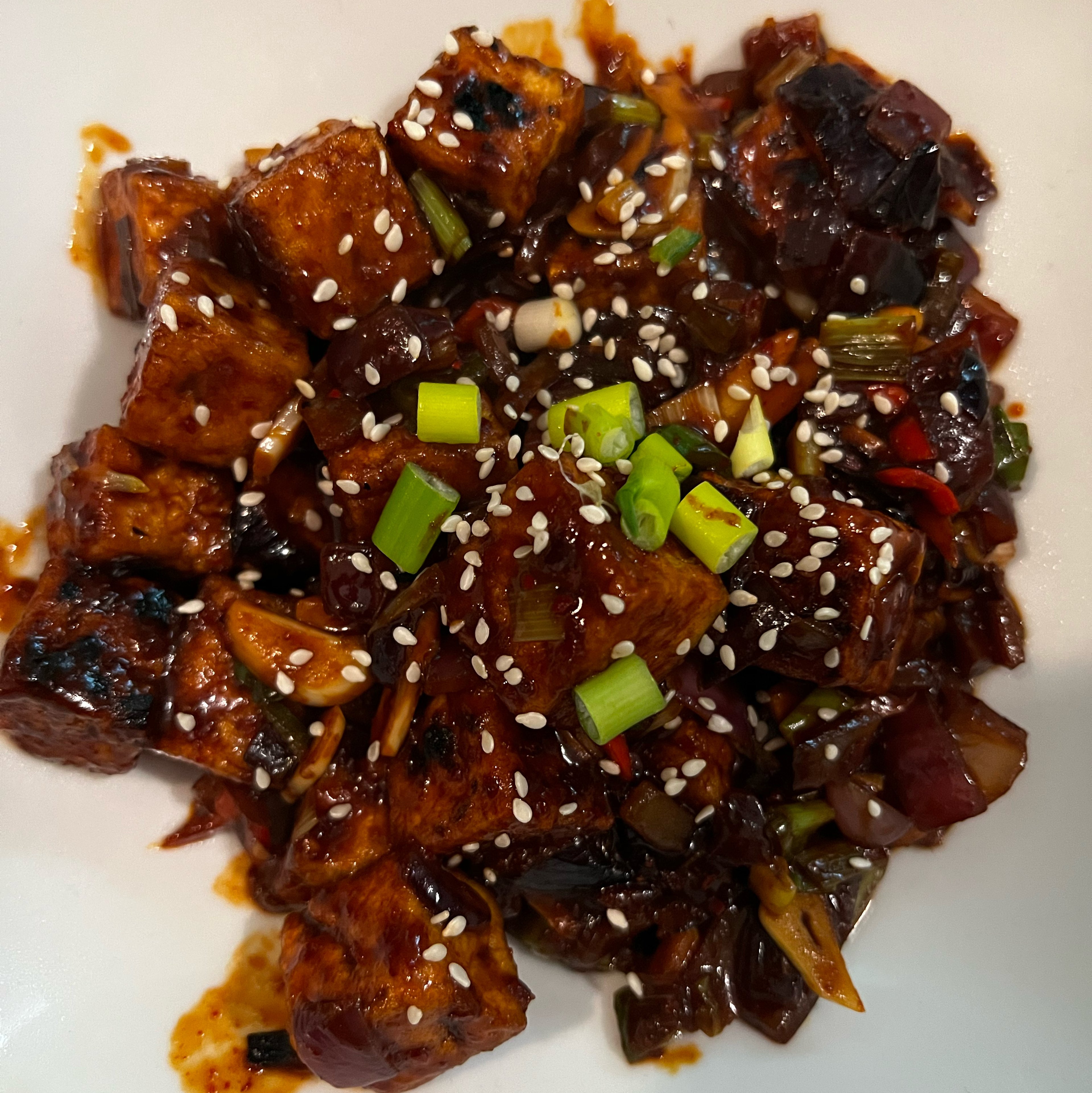 Spicy Crunchy Garlic Tofu (aka Kkanpoong Tofu)